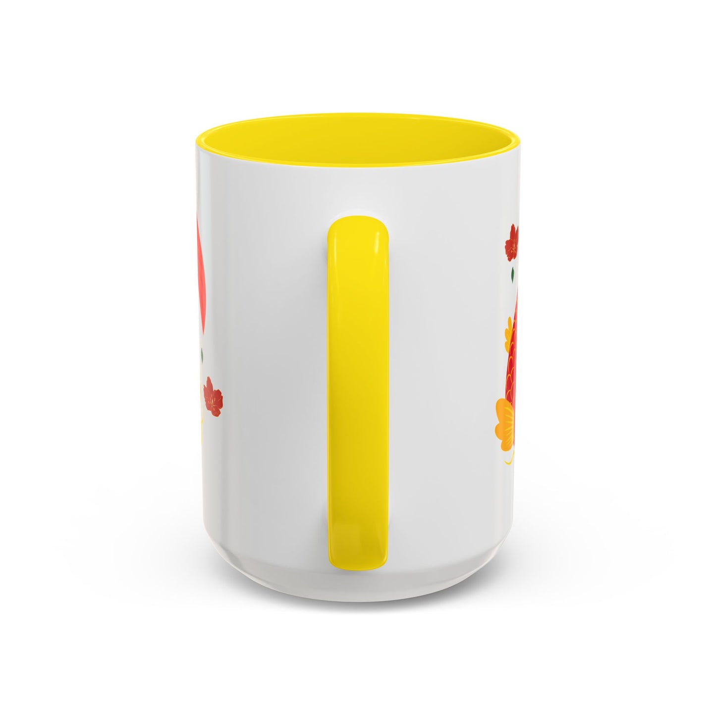 Goldfish with flowing fins and red blossoms Coffee Mug