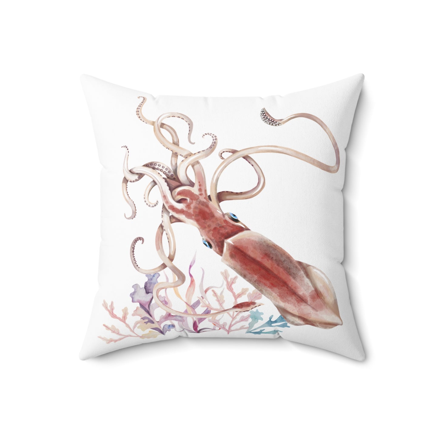 Squid dance of tentacles and translucence Spun Polyester Square Pillow