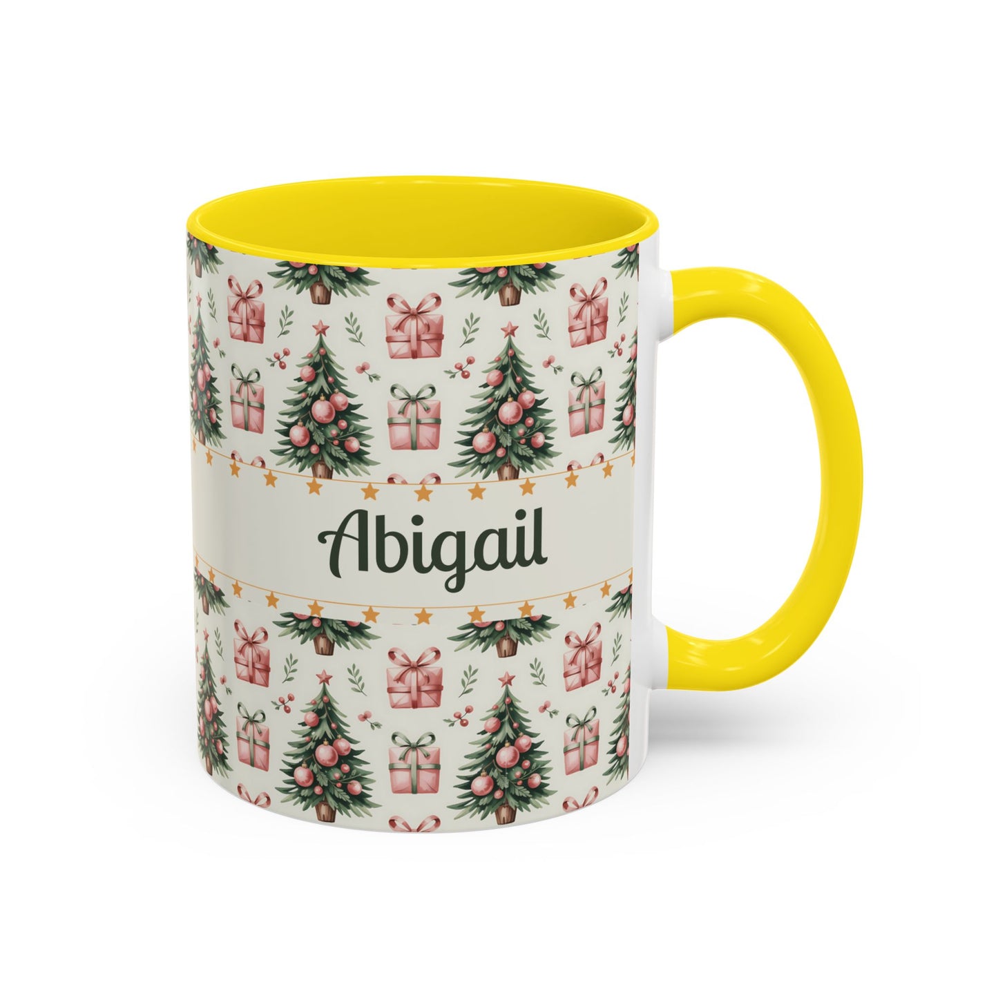 Personalized Christmas Accent Coffee Mug - Holiday Gift, Custom Name Mug, Festive Drinkware, Winter Celebrations, Home Decor