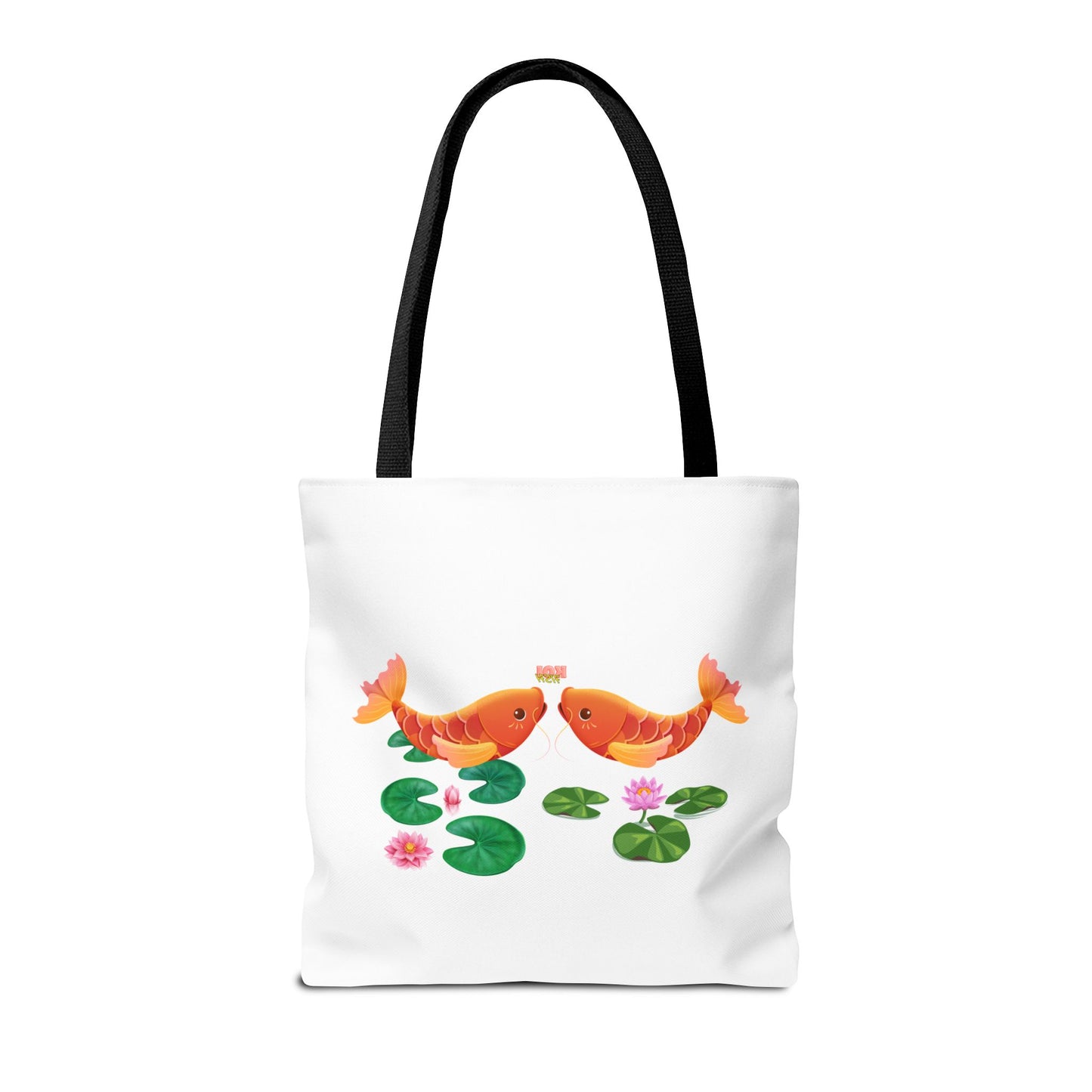 Golden koi fish with lotus flowers Tote Bag