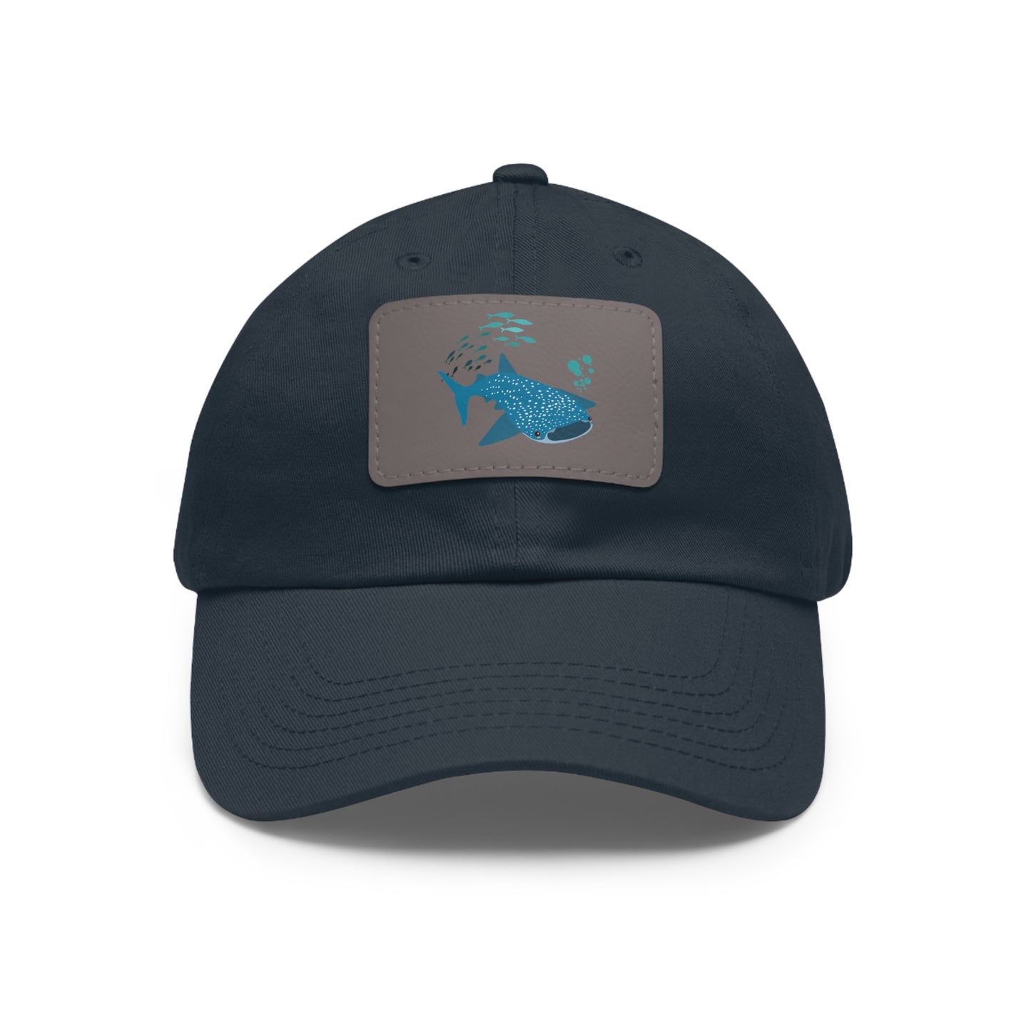Whale Shark school of fish and buddles Dad Hat with Leather Patch (Rectangle)