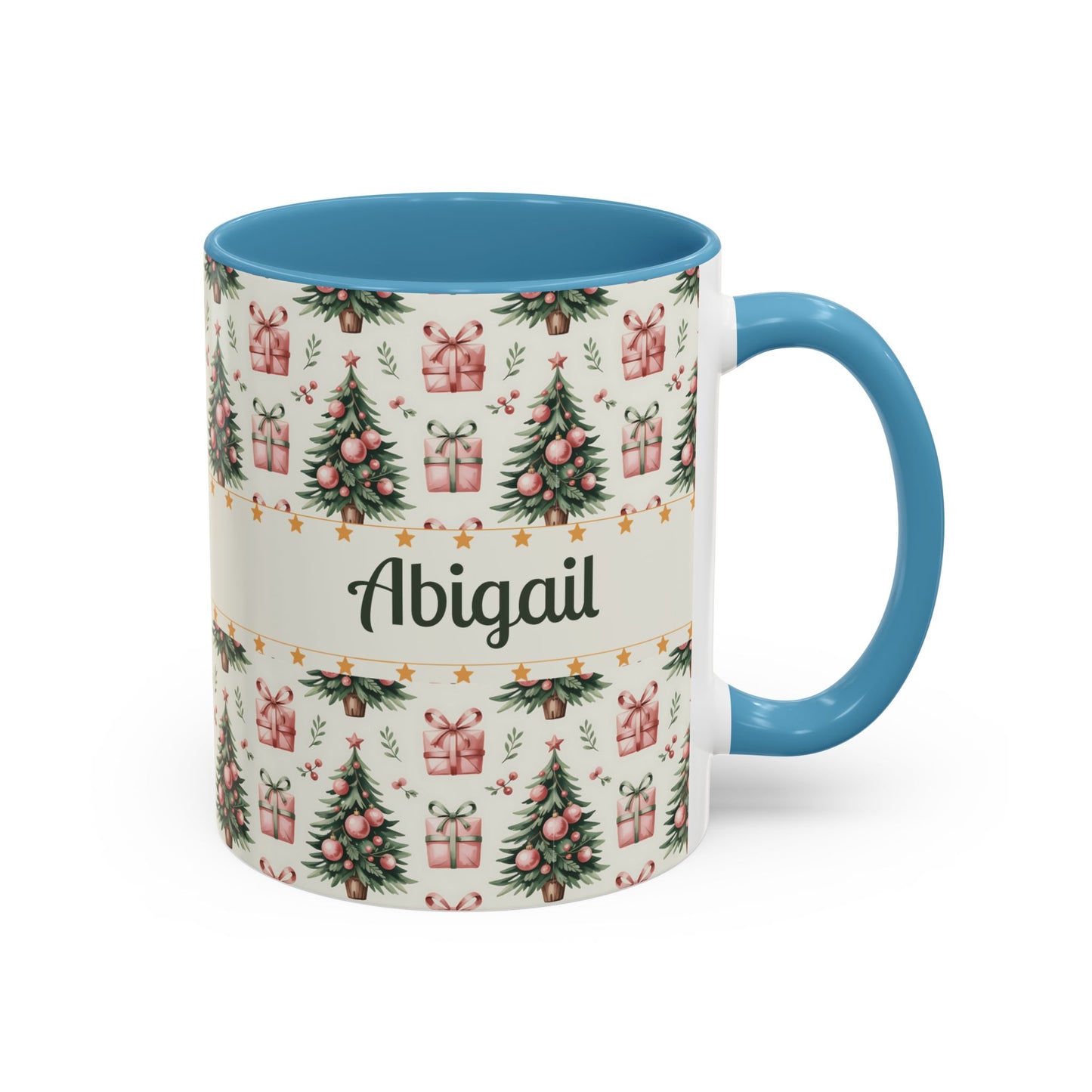 Personalized Christmas Accent Coffee Mug - Holiday Gift, Custom Name Mug, Festive Drinkware, Winter Celebrations, Home Decor