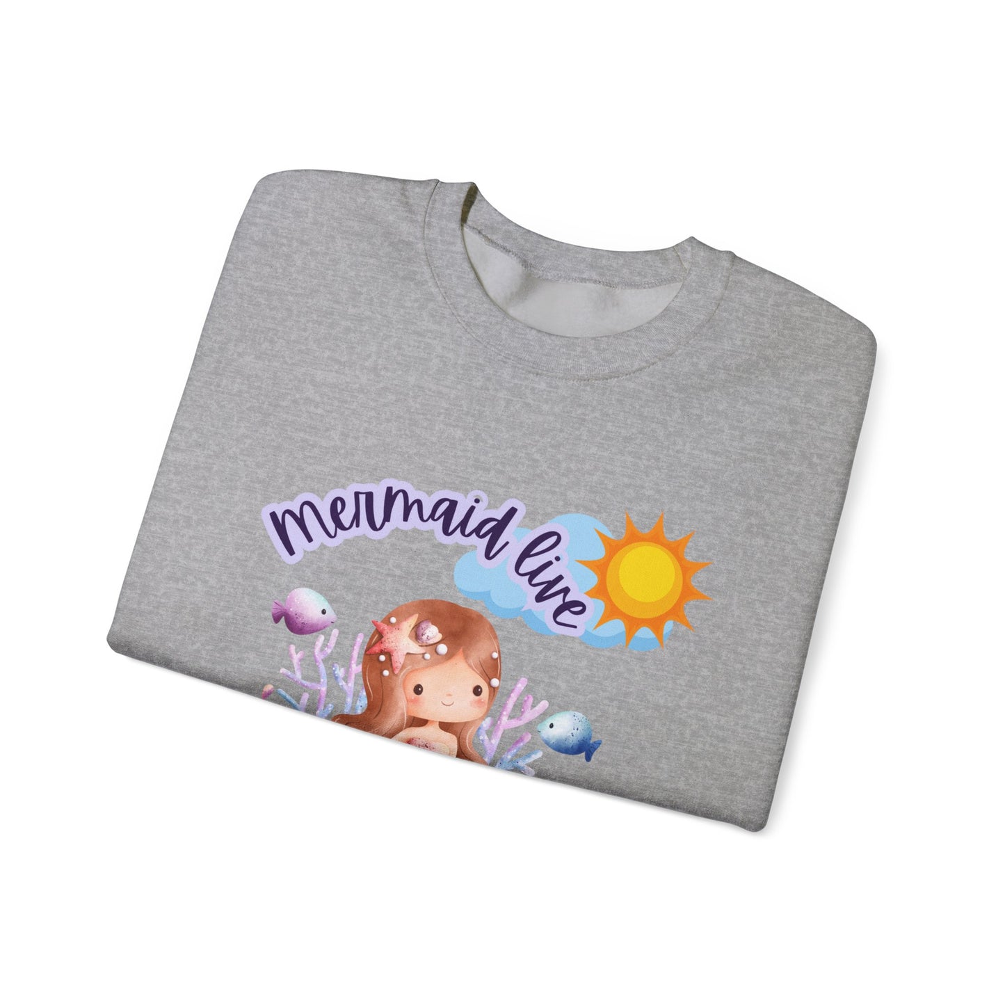 Mermaid Vibes Crewneck Sweatshirt | Cozy Gift for Sea Lovers, Beach Days, Casual Wear, Birthday, Summer