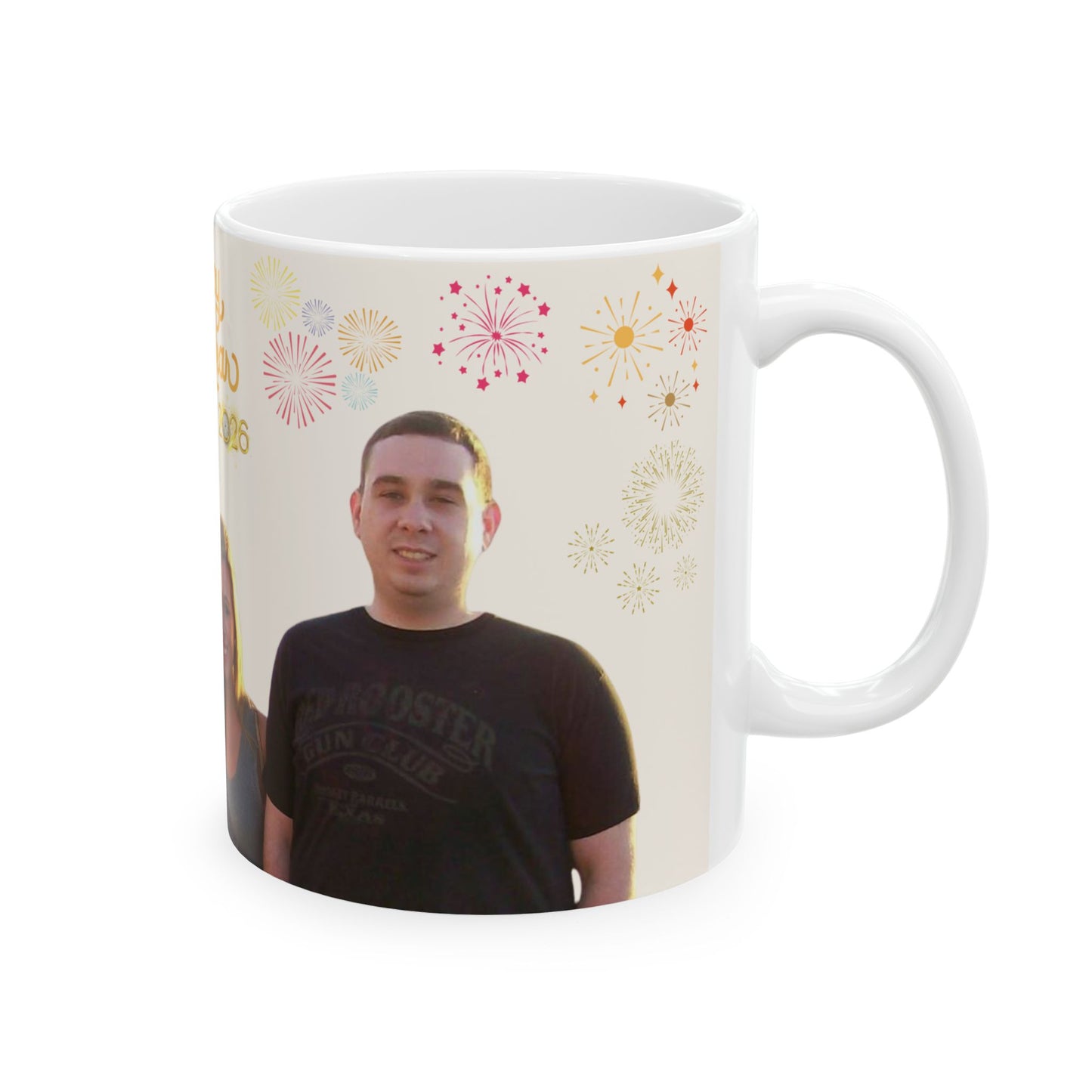 Happy New Year 2026 Photo Ceramic Mug — Personalized Family New Year Coffee Cup (11oz/15oz)
