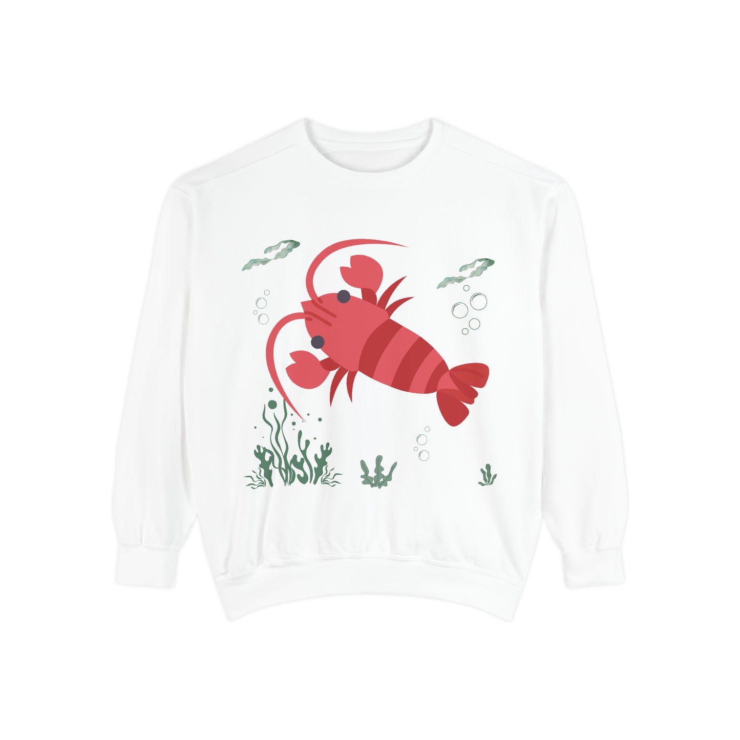 Red crayfish in an aquatic environment Unisex Garment-Dyed Sweatshirt