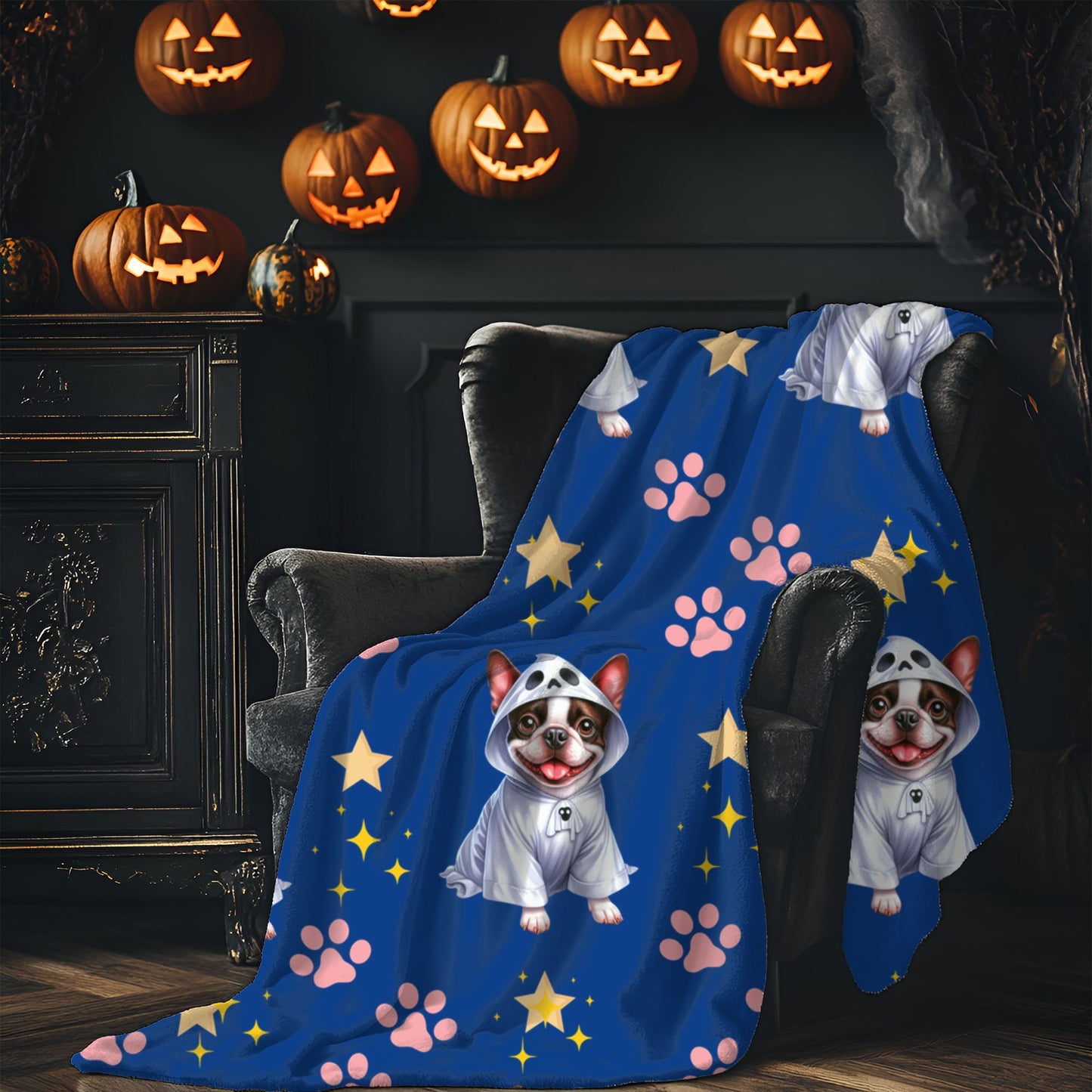 Cozy Dog-Themed Velveteen Plush Blanket - Perfect for Pet Lovers, Gifts, Home Decor, Snuggling, Dog Sleepovers