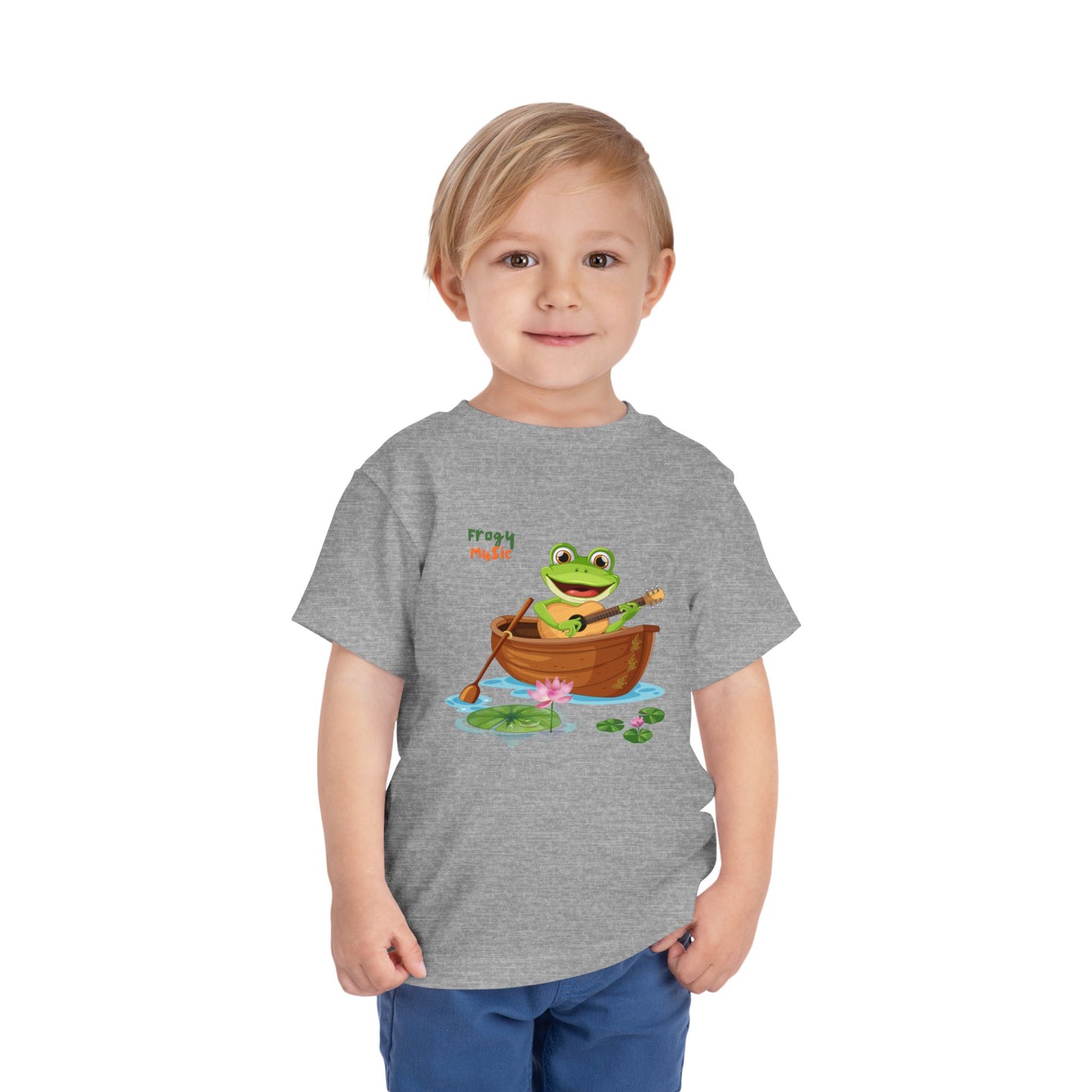 Musical Frog Toddler Tee, Cute Gift for Kids, Fun Summer Wear, Birthday Present, Playful Tee for Little Ones
