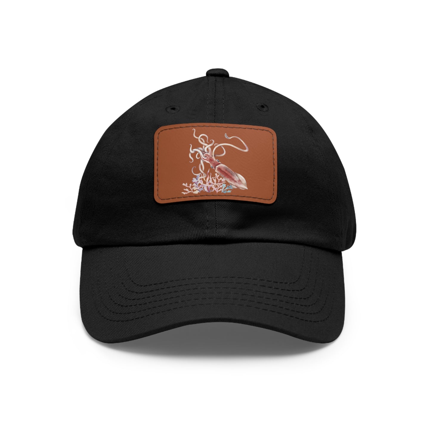 Squid dance of tentacles and translucence Dad Hat with Leather Patch (Rectangle)