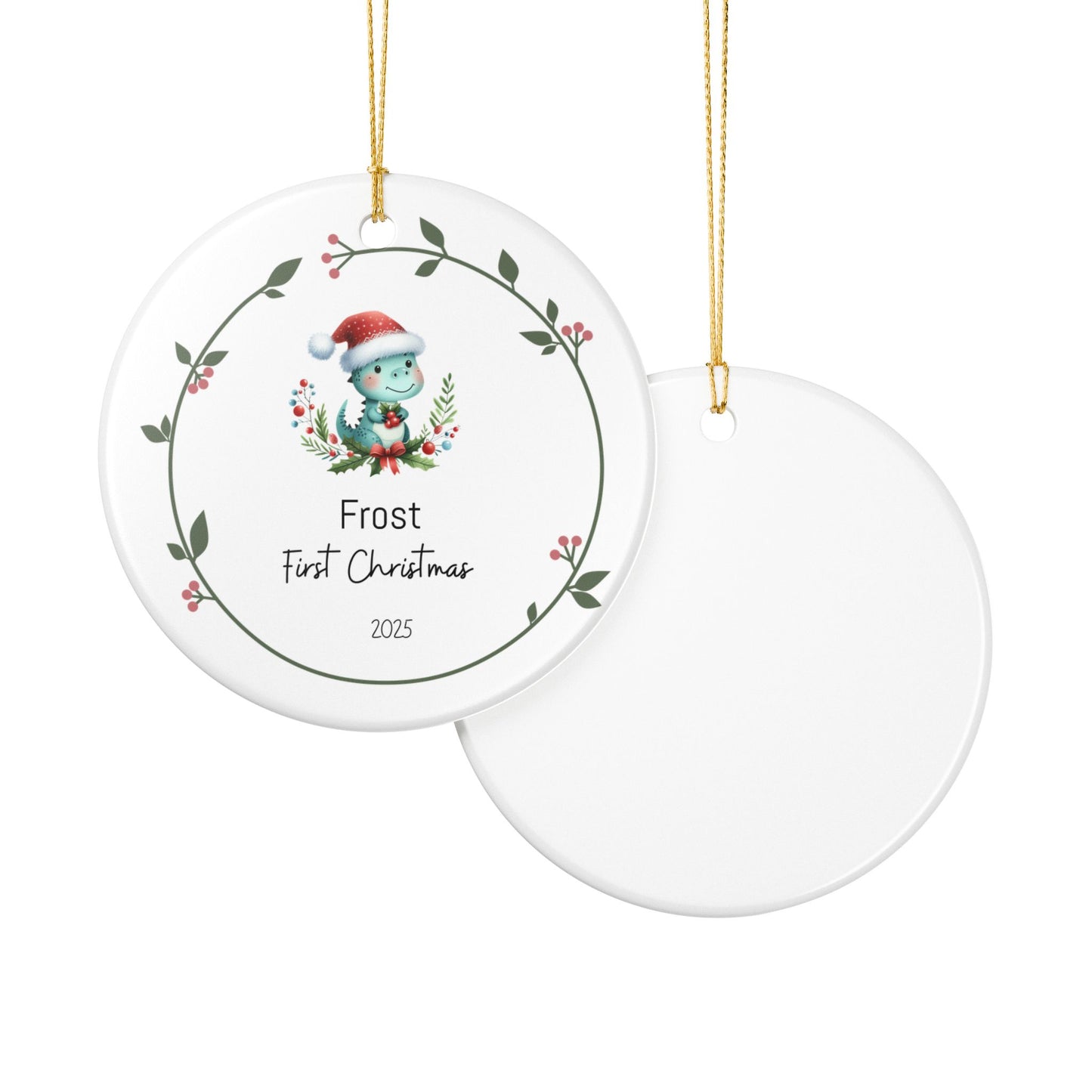 Personalized Christmas Ornament, Holiday Decor, Keepsake Gift, First Christmas Decoration, Eco-Friendly Ceramics