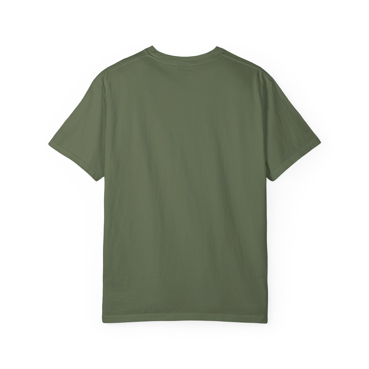Green fish with bubbles and aquatic plants Unisex Garment-Dyed T-shirt