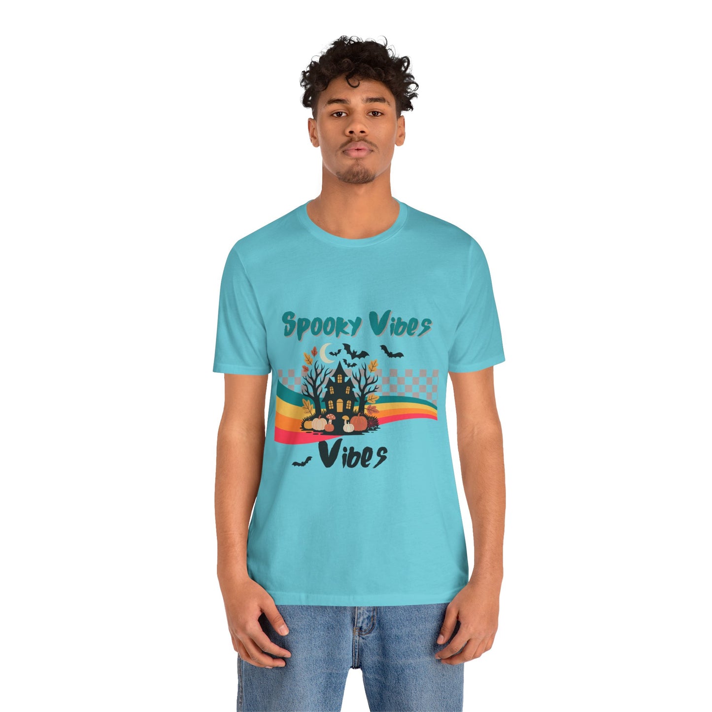 Spooky Vibes Graphic Tee, Unisex Halloween Shirt, Fall Fashion, Casual T-Shirt, Unique Gift for Halloween Lovers, Autumn Wardrobe Essential