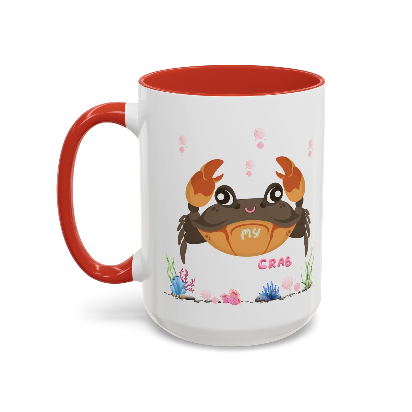 Crab with subtle bubbles and underwater flora Coffee Mug