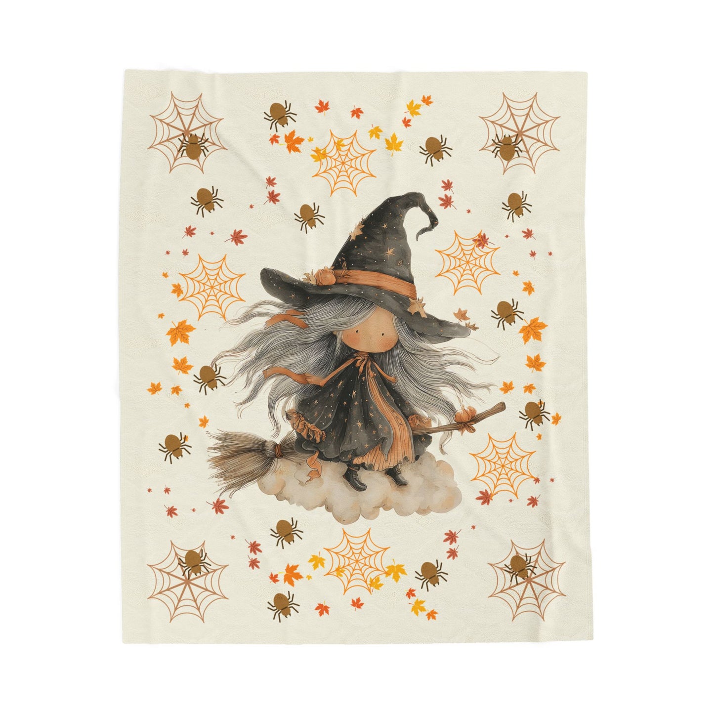 Cozy Witchy Velveteen Plush Blanket | Fall Decor, Halloween Gift, Soft Throw, Decorative Blanket, Warm Blanket