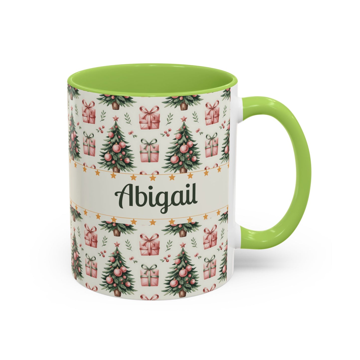 Personalized Christmas Accent Coffee Mug - Holiday Gift, Custom Name Mug, Festive Drinkware, Winter Celebrations, Home Decor