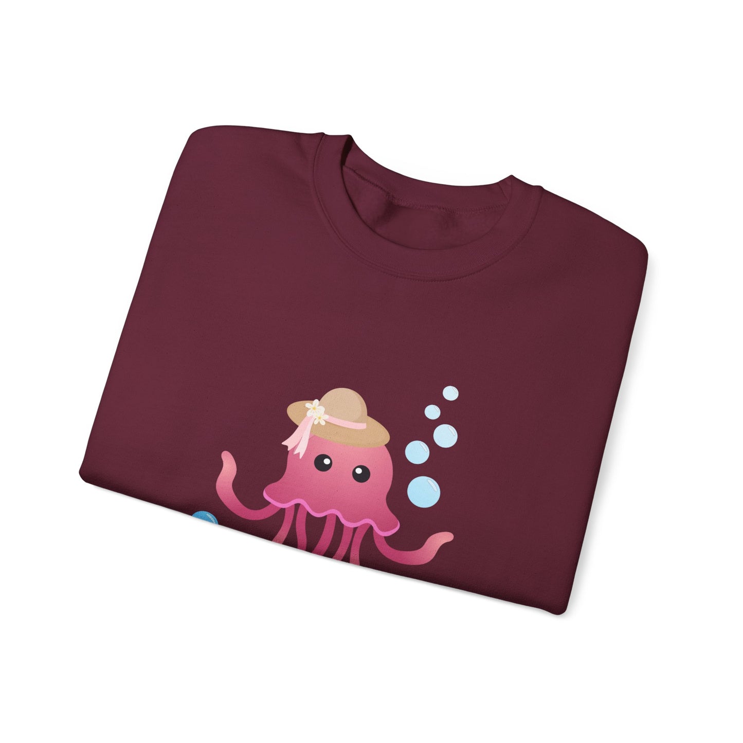 Cute Jellyfish Sweatshirt for Cozy Vibes, Unisex Crewneck, Gift for Ocean Lovers, Fun Casual Wear, Beach Day Outfit, Comfortable Style