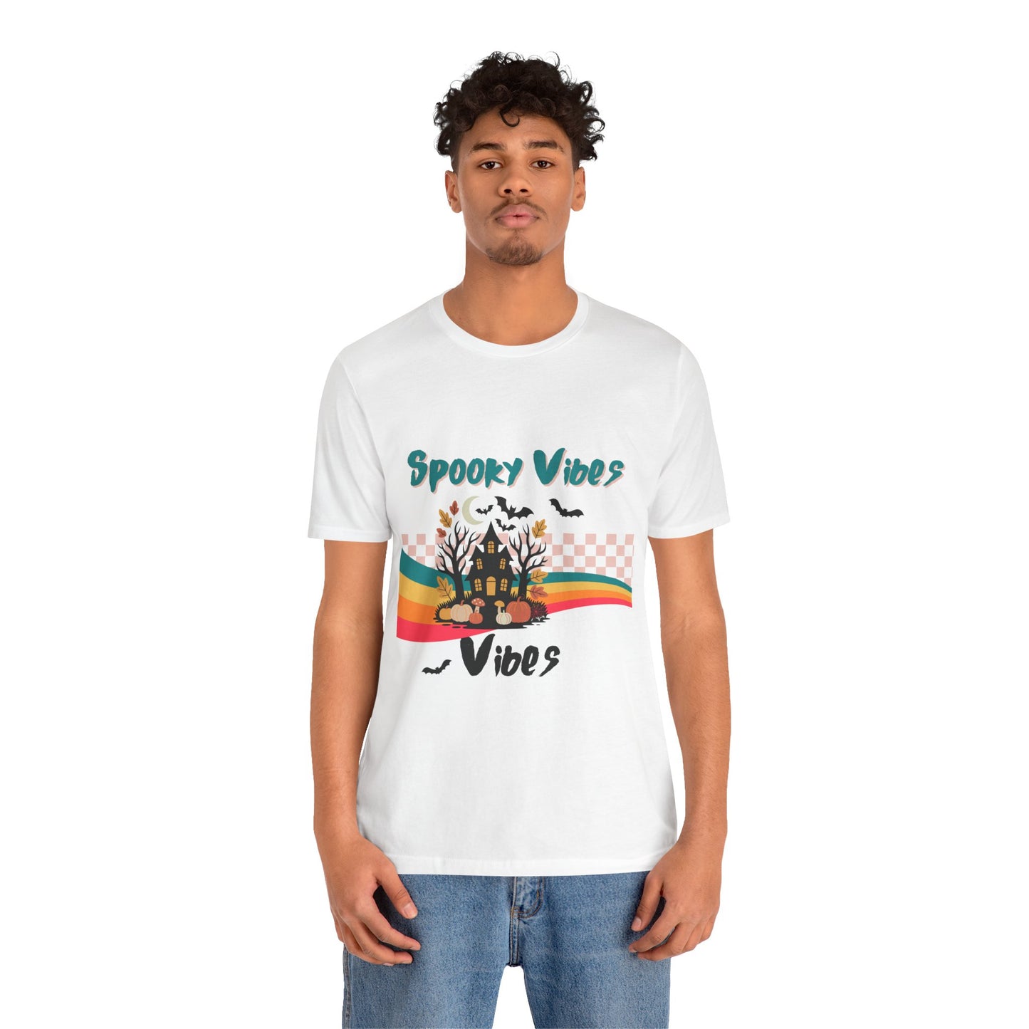 Spooky Vibes Graphic Tee, Unisex Halloween Shirt, Fall Fashion, Casual T-Shirt, Unique Gift for Halloween Lovers, Autumn Wardrobe Essential