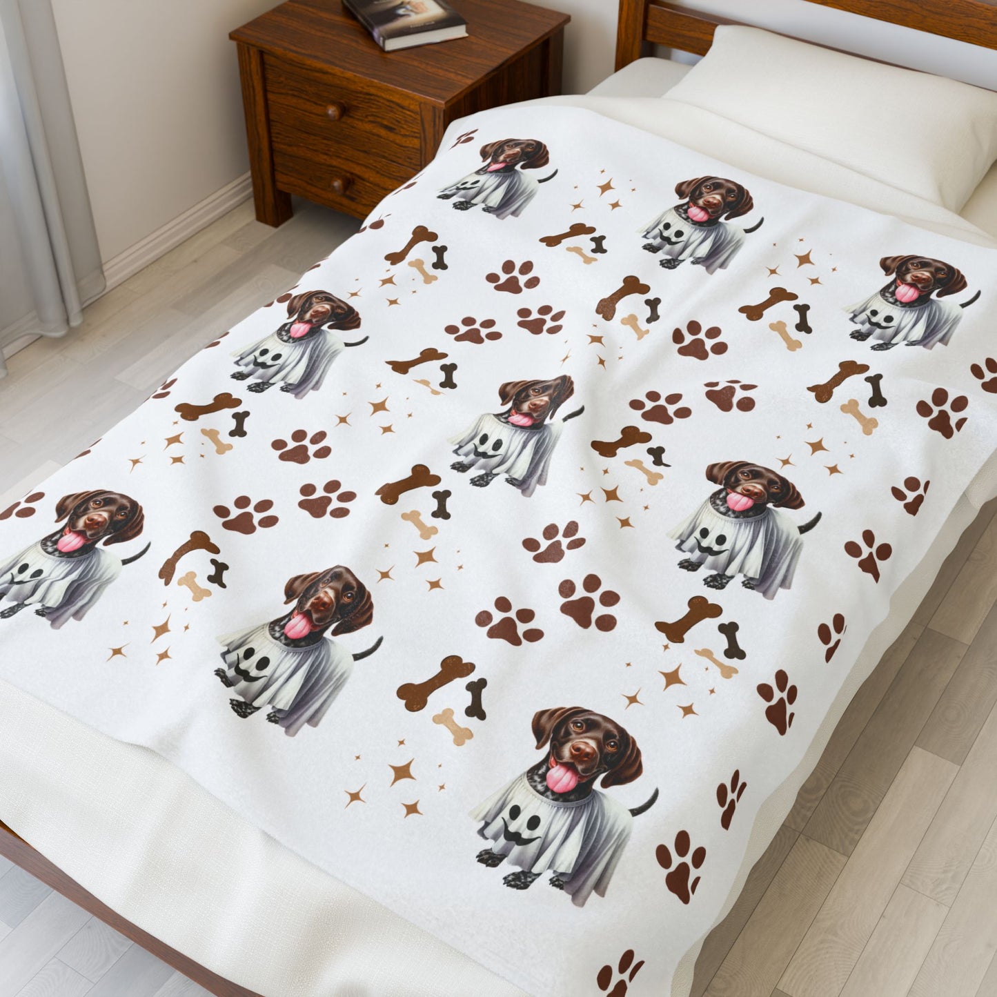 Dog Lover's Velveteen Plush Blanket, Cozy Pet Blanket, Dog-Themed Gift, Puppy Lover Throw, Cute Home Decor