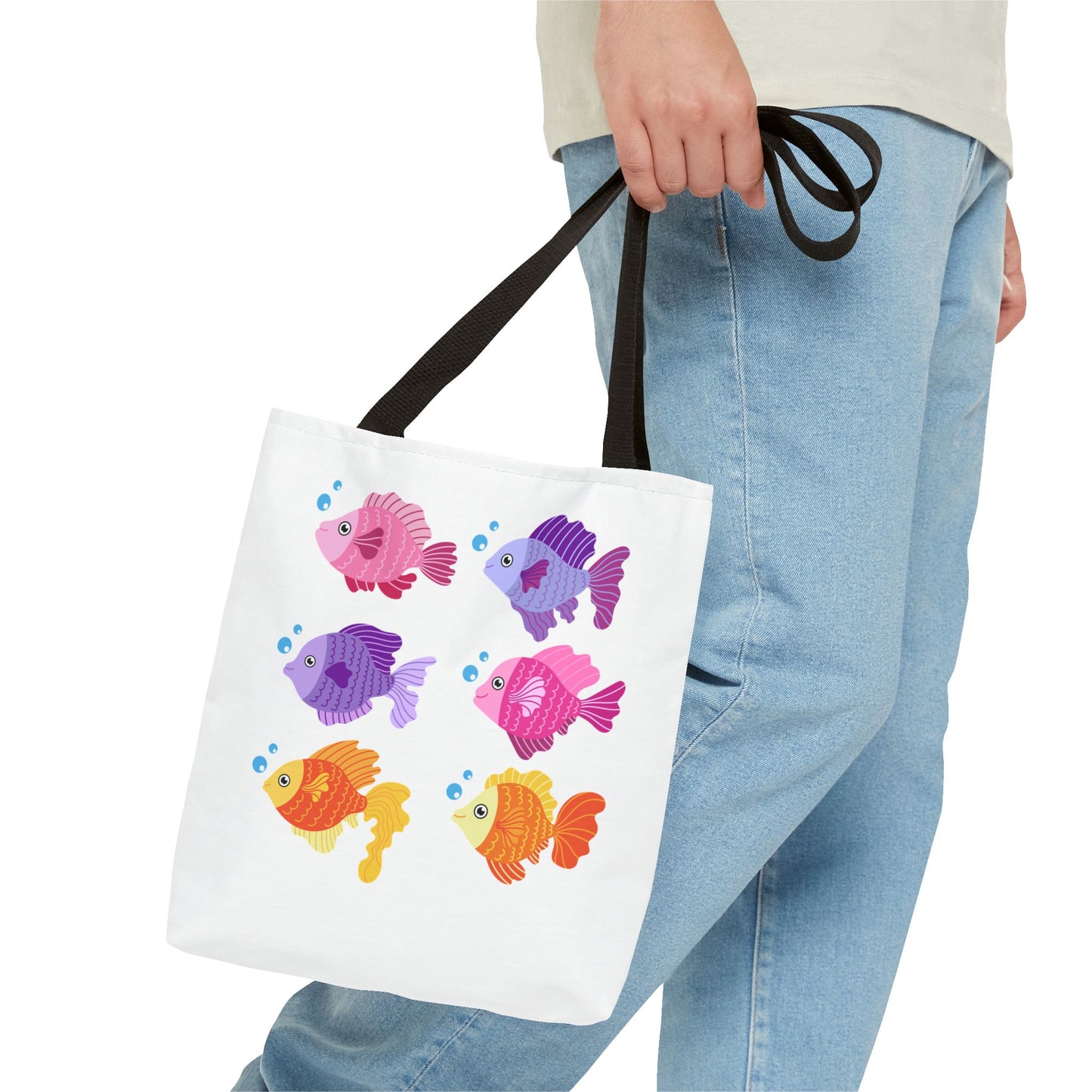 Six fish with cartoonish bubbles Tote Bag