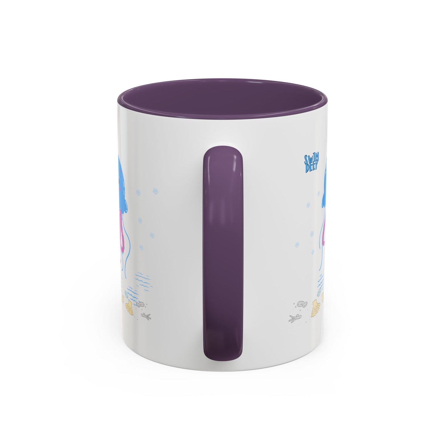 Blue jellyfish with pink tentacles Coffee Mug