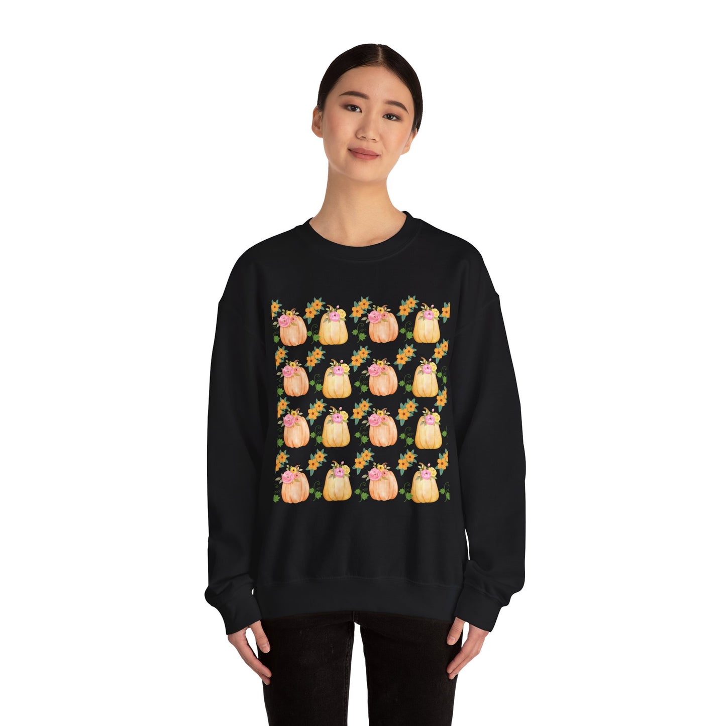 Fall-Inspired Pumpkin Crewneck Sweatshirt, Cozy Autumn Sweater, Perfect for Halloween, Thanksgiving, Gifts for Her, Pumpkin Love