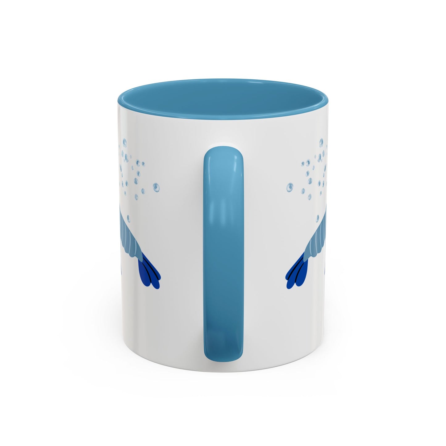 Blue shrimp with dark blue claws and bubbles Coffee Mug