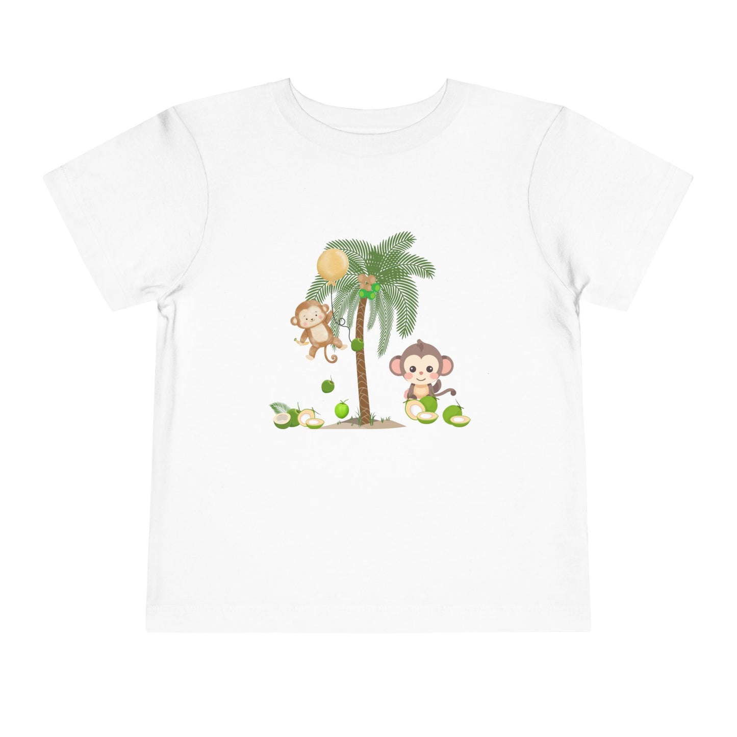 Cute Monkey Tropical Toddler Tee, Perfect for Summer Play, Birthday Gift, Beach Days, Jungle Themes, Toddler Clothing