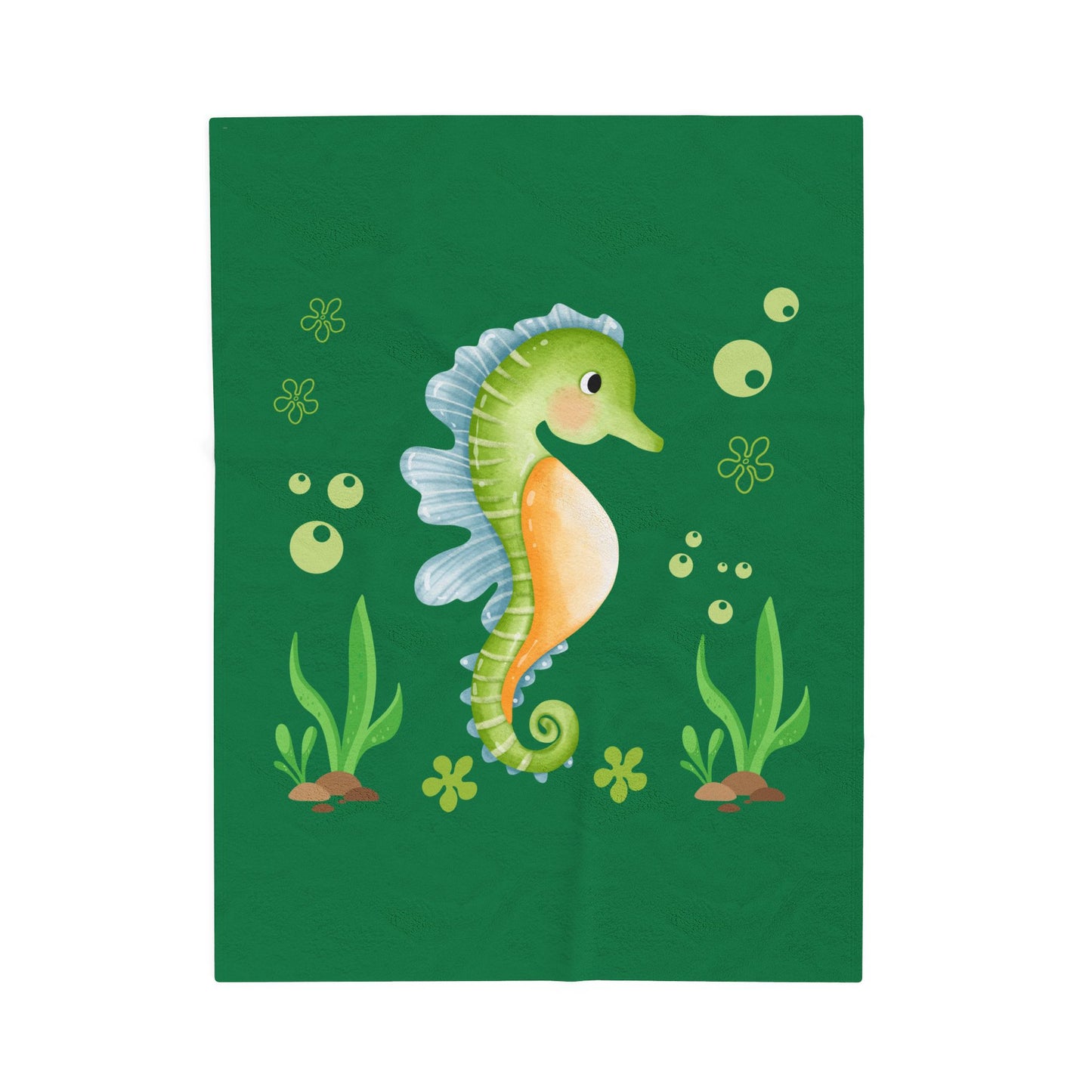 Seahorse with a focus on the natural world Velveteen Plush Blanket