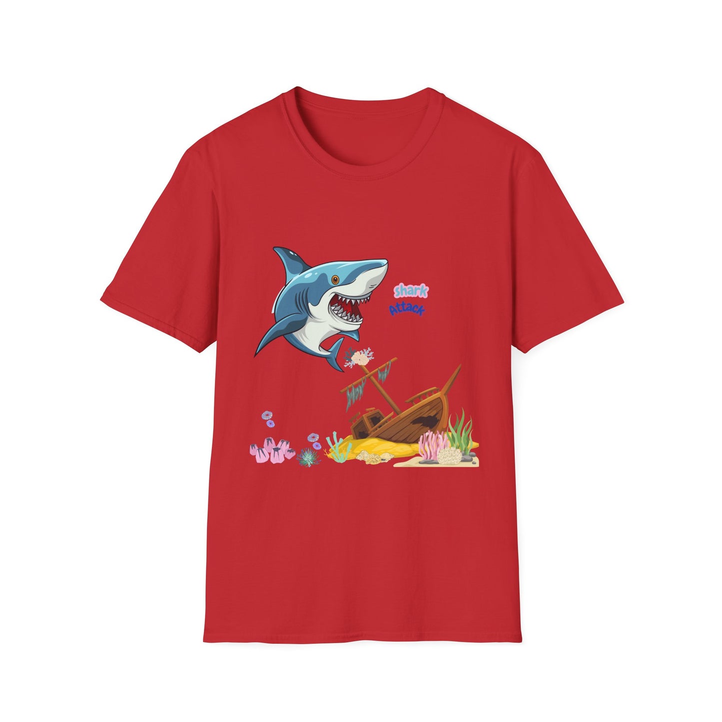 Shark Attack Graphic T-Shirt, Fun Summer Tee, Beach Vacation Top, Gift for Ocean Lovers, Marine Life Apparel
