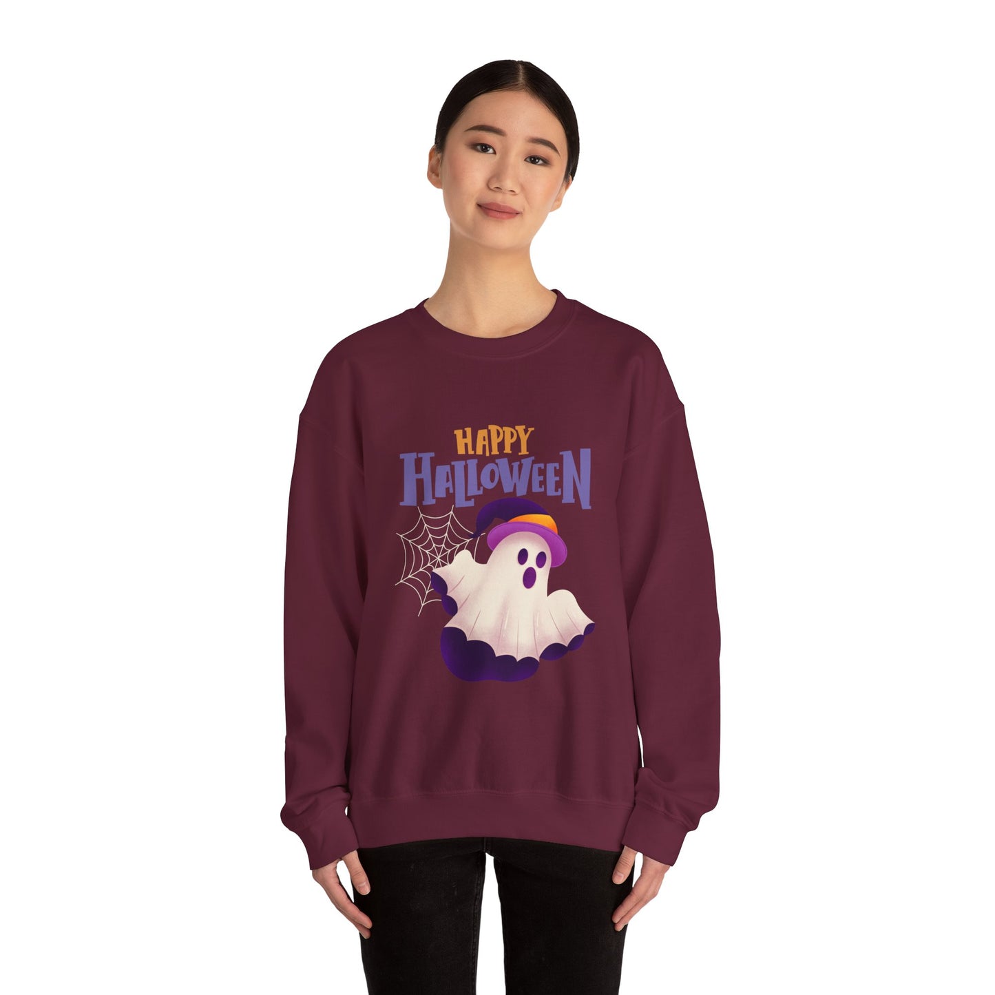 Halloween Ghost Sweatshirt | Unisex Crewneck | Spooky Season Apparel, Halloween Gift, Cozy Outfit, Festival Wear, Autumn Fashion