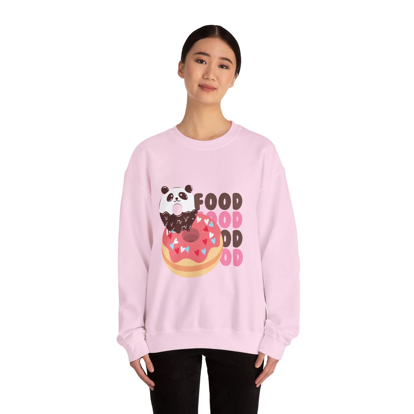 Panda Foodie Crewneck Sweatshirt - Cozy Unisex Apparel for Food Lovers, Perfect Gift for Birthdays, Foodie Holidays, Casual Wear