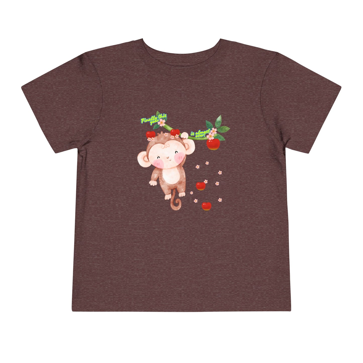 Cute Monkey Strawberry Toddler Tee, Adorable Kids Shirt, Baby Gift, Summer Outfit, Birthday Gift, Playtime Apparel