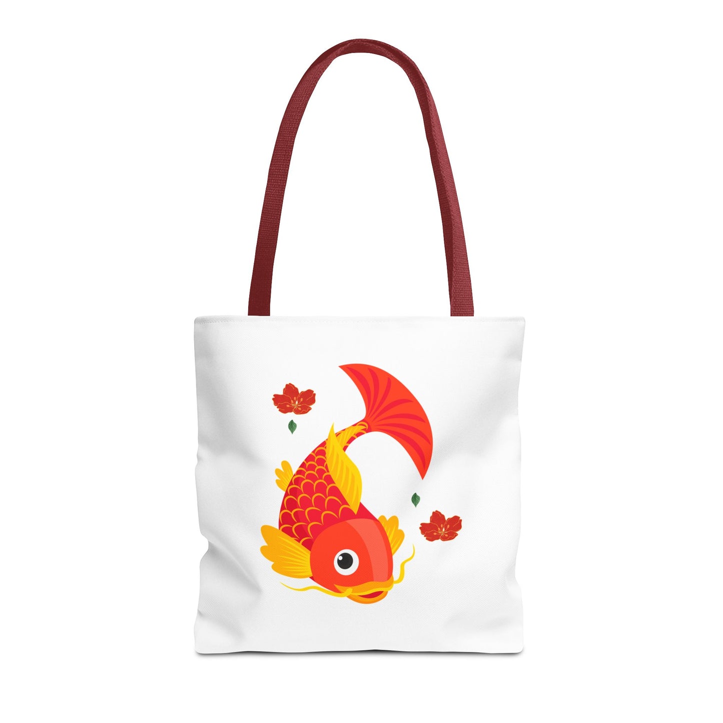 Goldfish with flowing fins and red blossoms Tote Bag