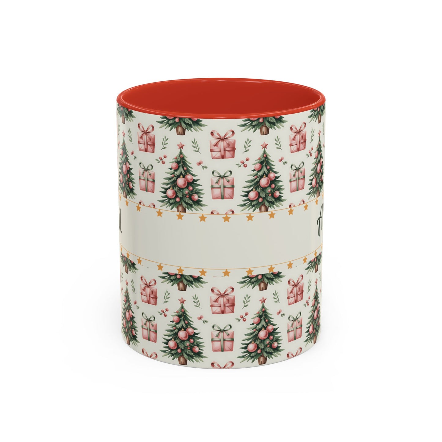 Personalized Christmas Accent Coffee Mug - Holiday Gift, Custom Name Mug, Festive Drinkware, Winter Celebrations, Home Decor