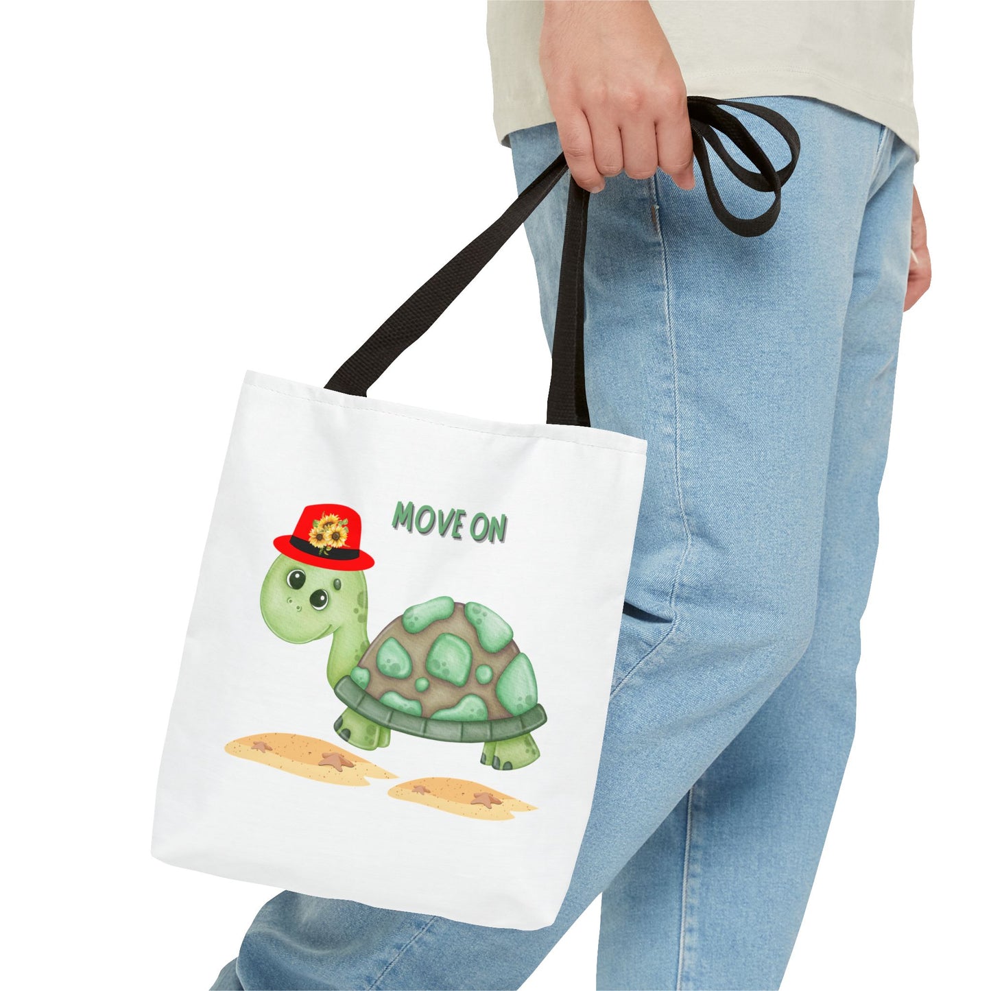 Turtle with a sunflower hat Tote Bag