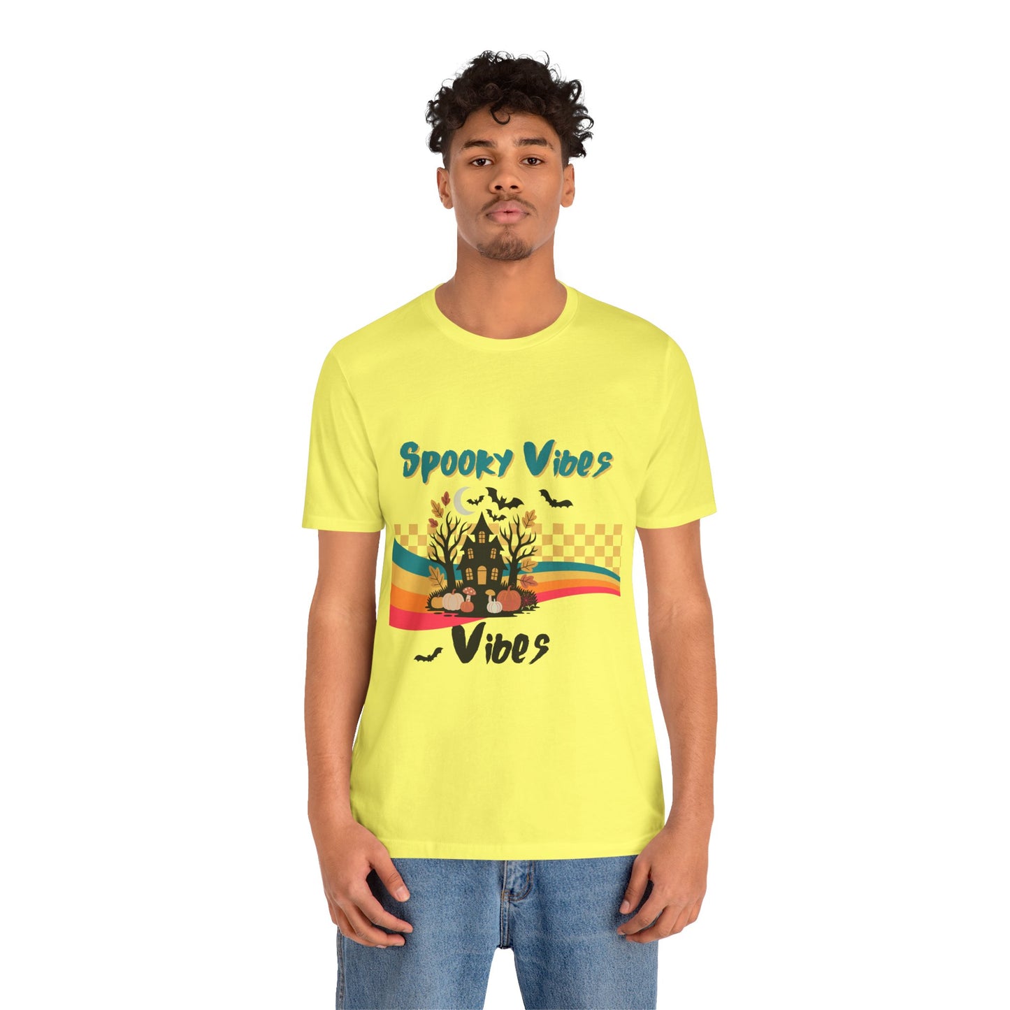Spooky Vibes Graphic Tee, Unisex Halloween Shirt, Fall Fashion, Casual T-Shirt, Unique Gift for Halloween Lovers, Autumn Wardrobe Essential