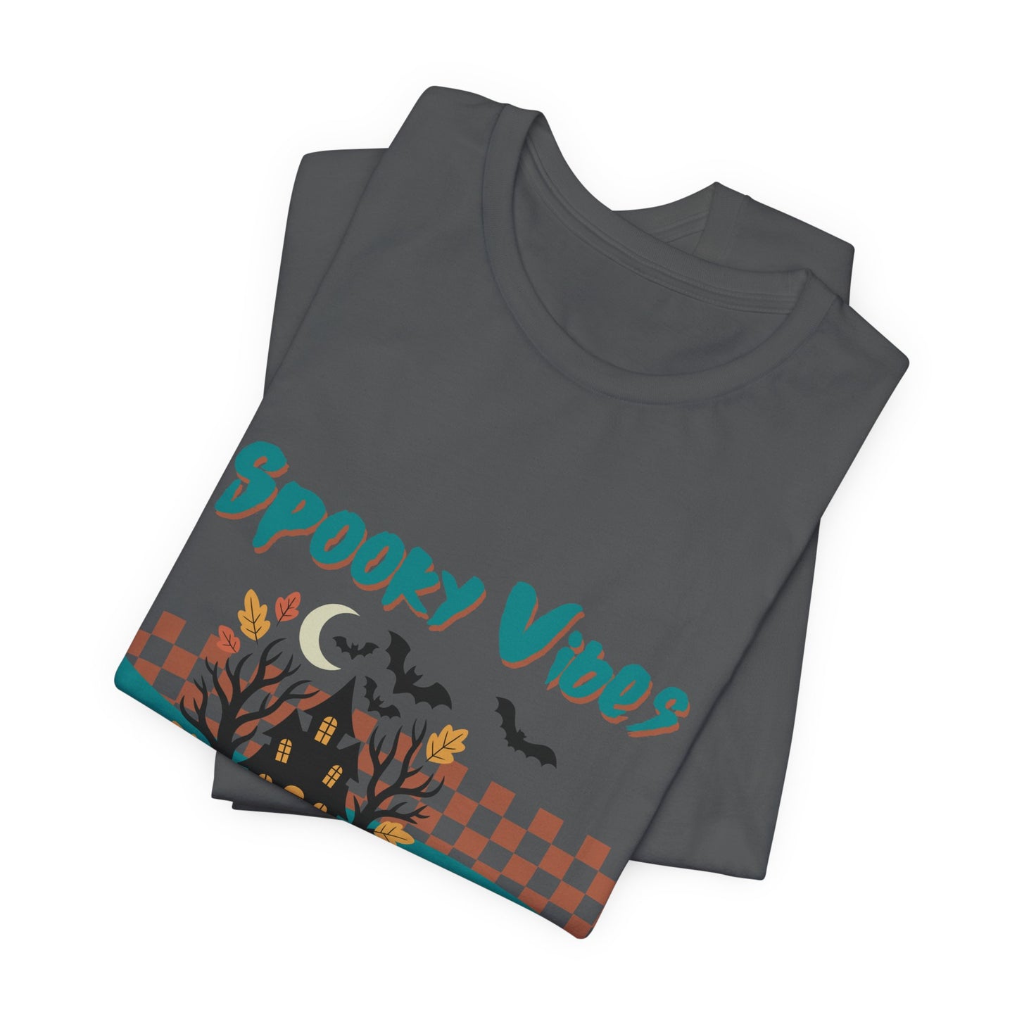 Spooky Vibes Graphic Tee, Unisex Halloween Shirt, Fall Fashion, Casual T-Shirt, Unique Gift for Halloween Lovers, Autumn Wardrobe Essential