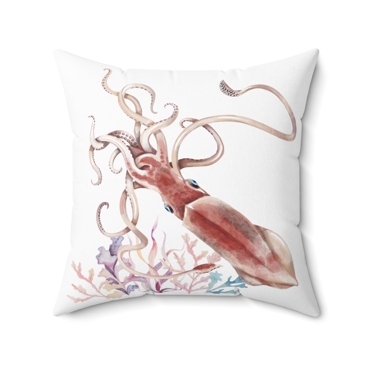 Squid dance of tentacles and translucence Spun Polyester Square Pillow