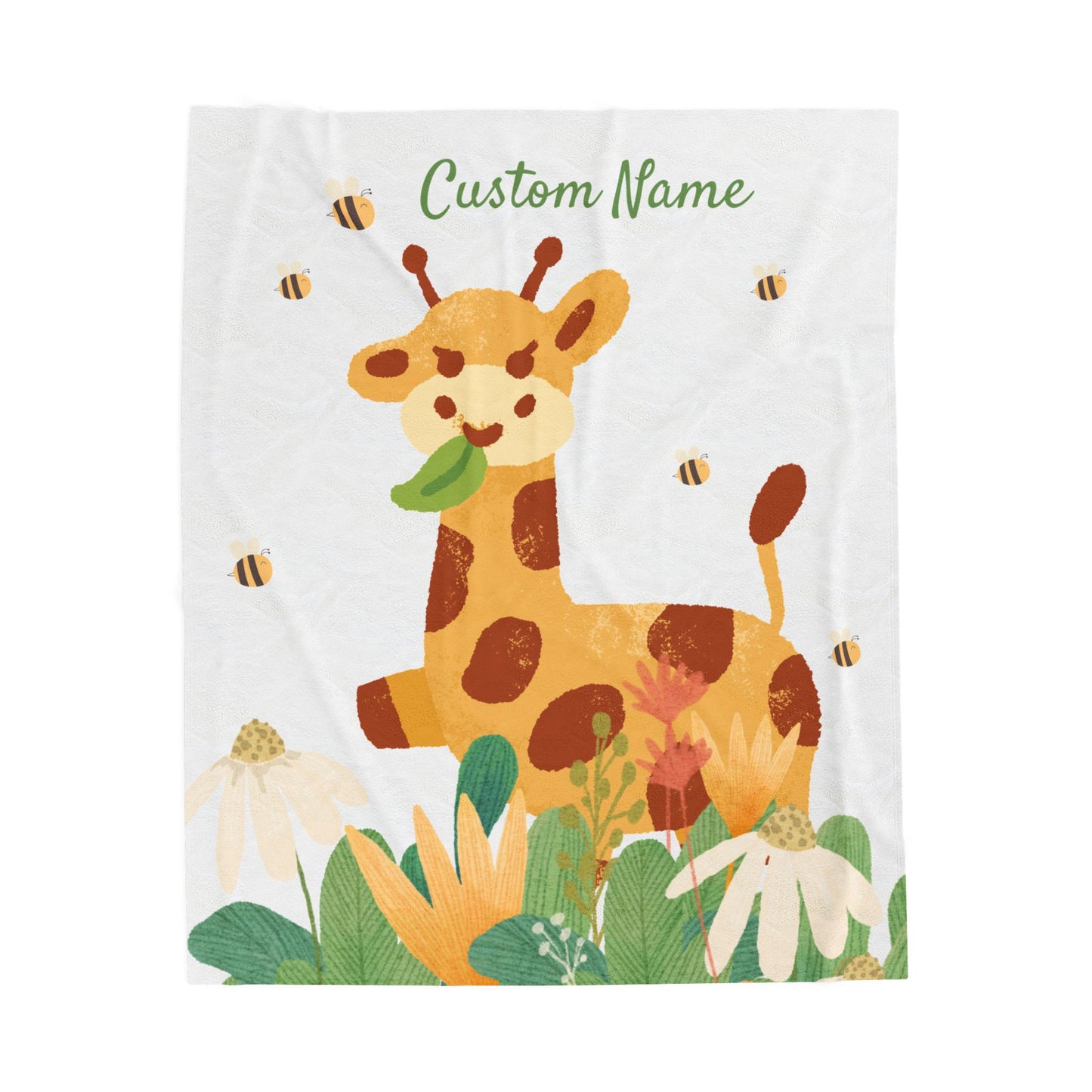 Custom Giraffe Plush Blanket, Child's Cozy Throw, Personalized Baby Gift, Nursery Decor, Soft Comfort Blanket