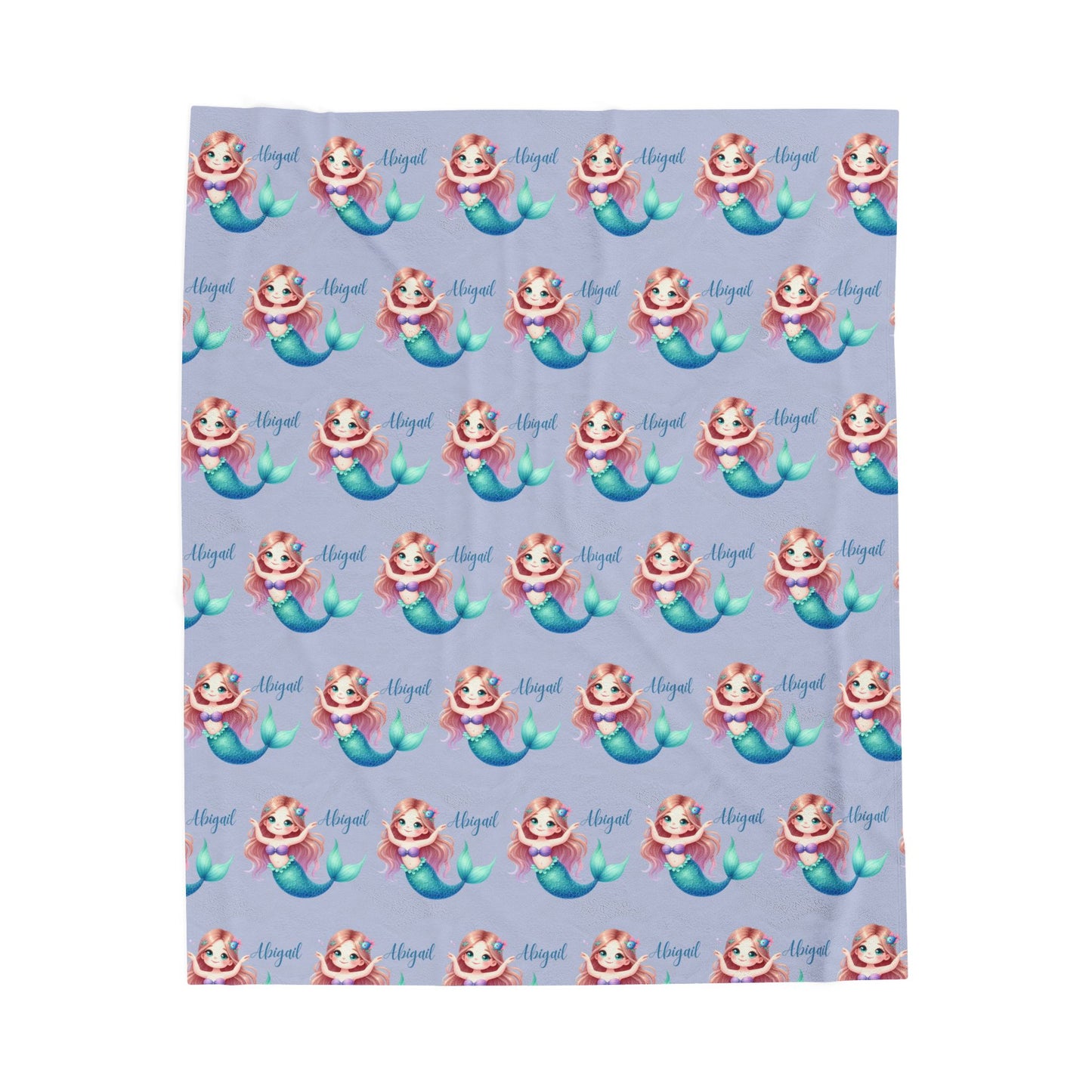 Mermaid Dreams Plush Blanket | Cozy Throw, Kids Bedroom Decor, Gift for Girls, Nursery Bedding, Cute Home Accent