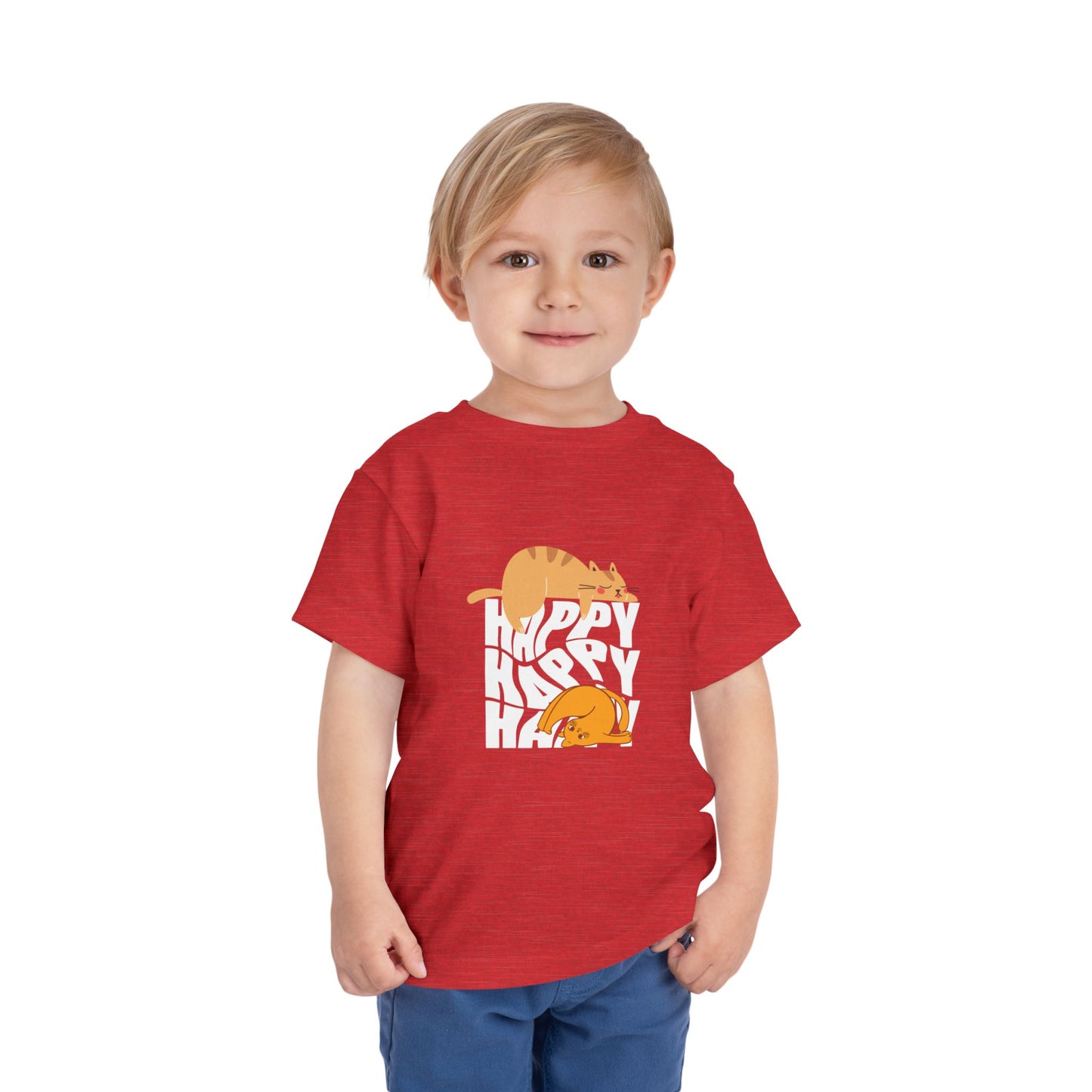 Happy Cats Toddler Tee - Cute Kids Shirt, Playful T-Shirt, Cat Lover Gift, Birthday Outfit, Everyday Wear
