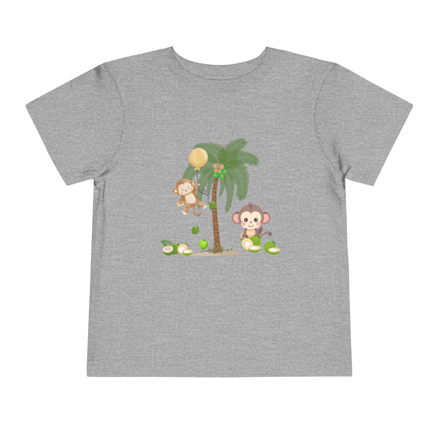 Cute Monkey Tropical Toddler Tee, Perfect for Summer Play, Birthday Gift, Beach Days, Jungle Themes, Toddler Clothing
