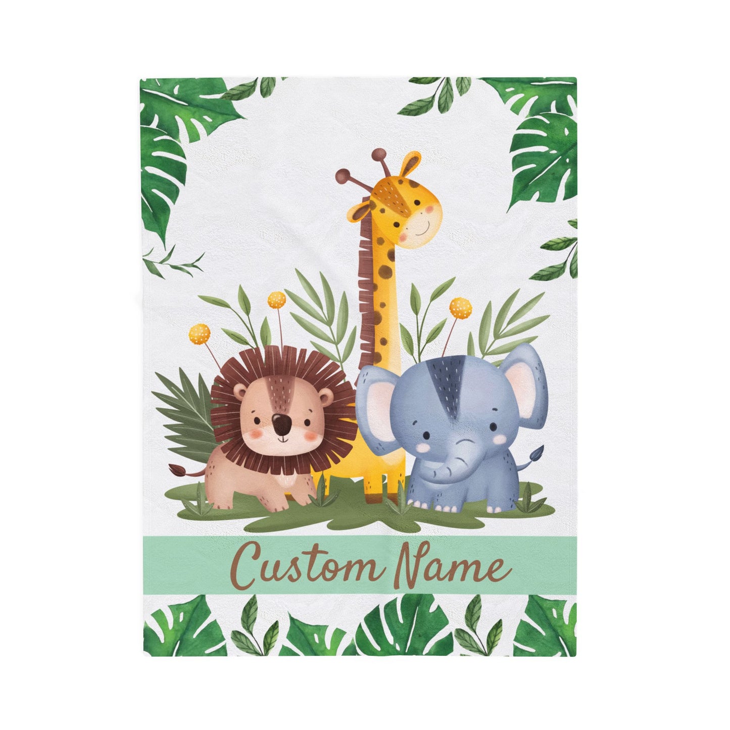 Custom Velveteen Plush Blanket for Kids, Personalized Baby Gifts, Nursery Decor, Soft Animal Theme, Perfect for Baby Showers