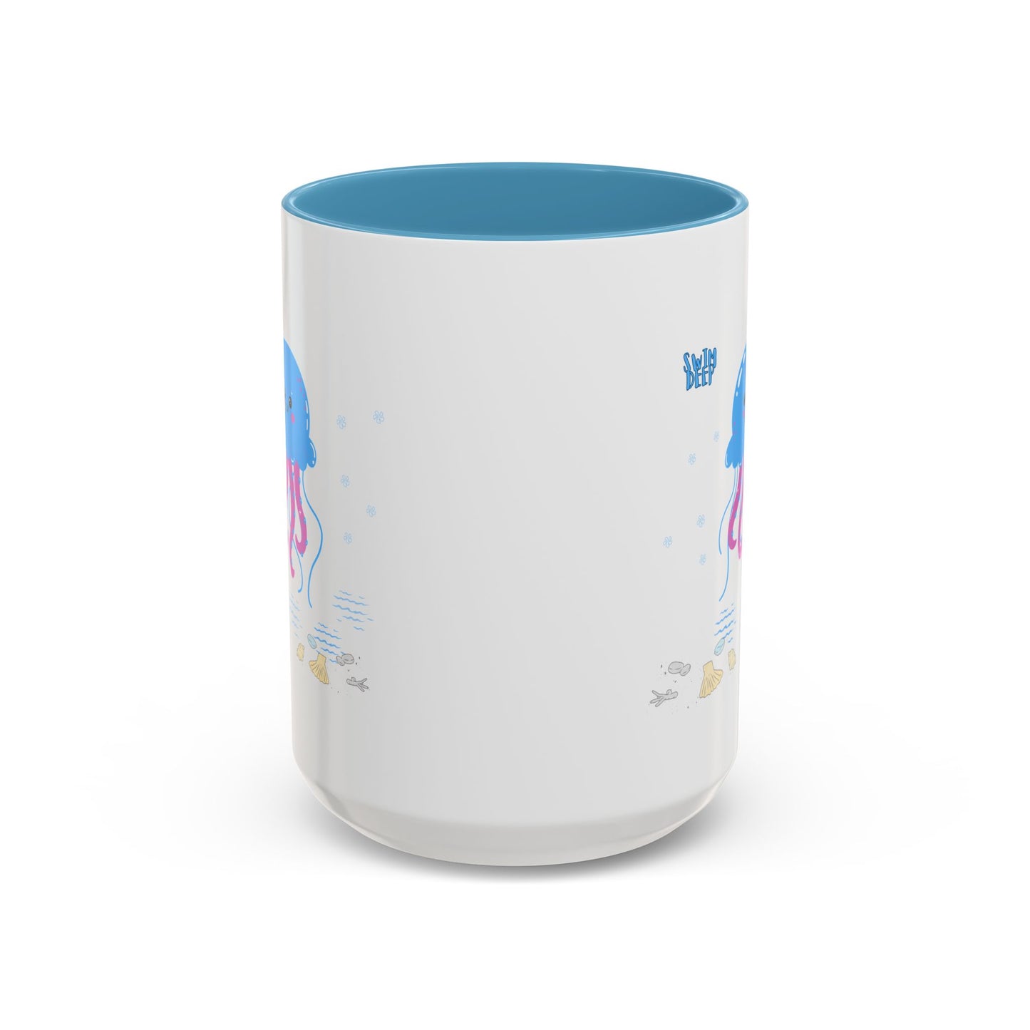 Blue jellyfish with pink tentacles Coffee Mug