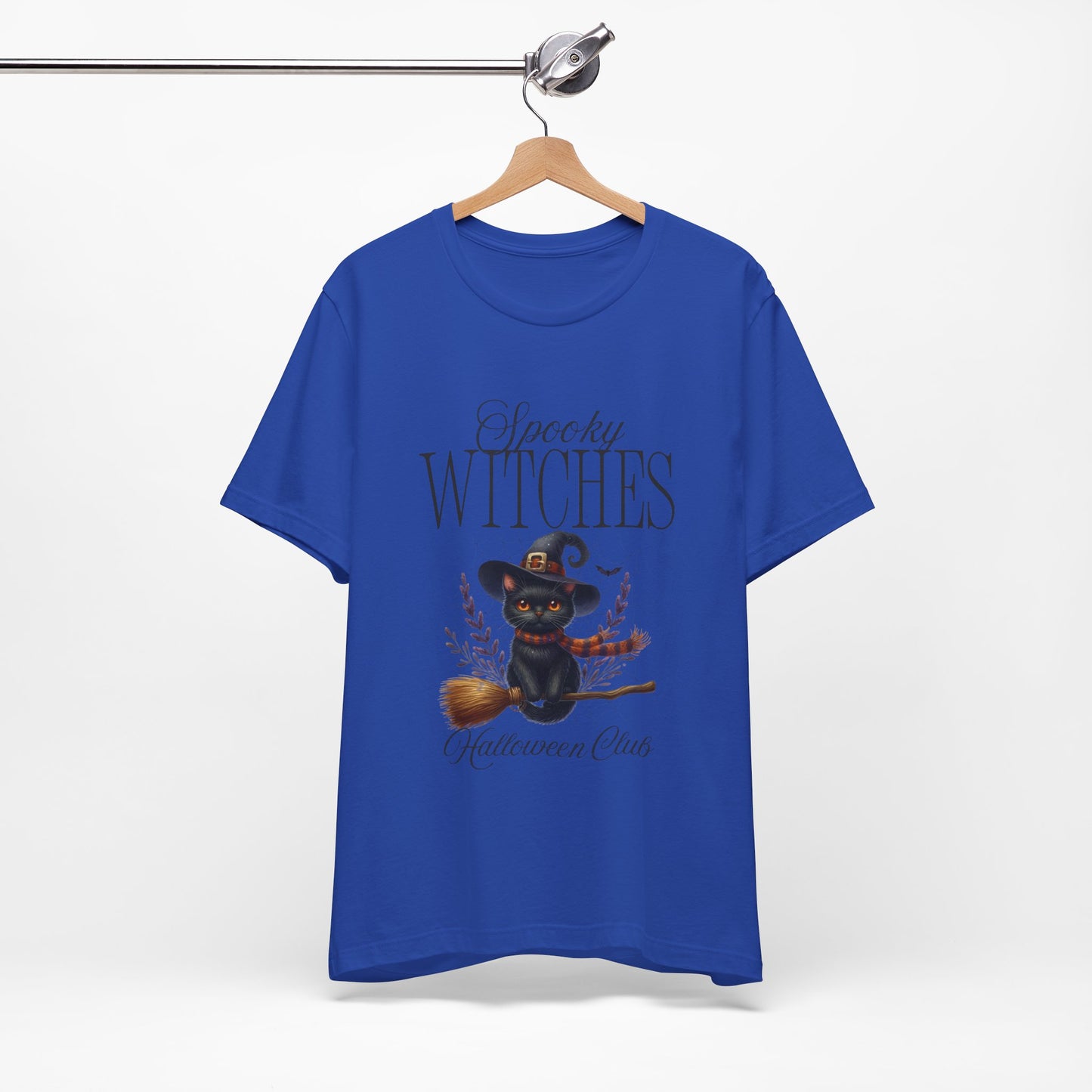 Spooky Witches Halloween Tee, Unisex Short Sleeve Shirt, Witch T-Shirt, Halloween Costume Top, Cat Lovers Gift, Fall Fashion