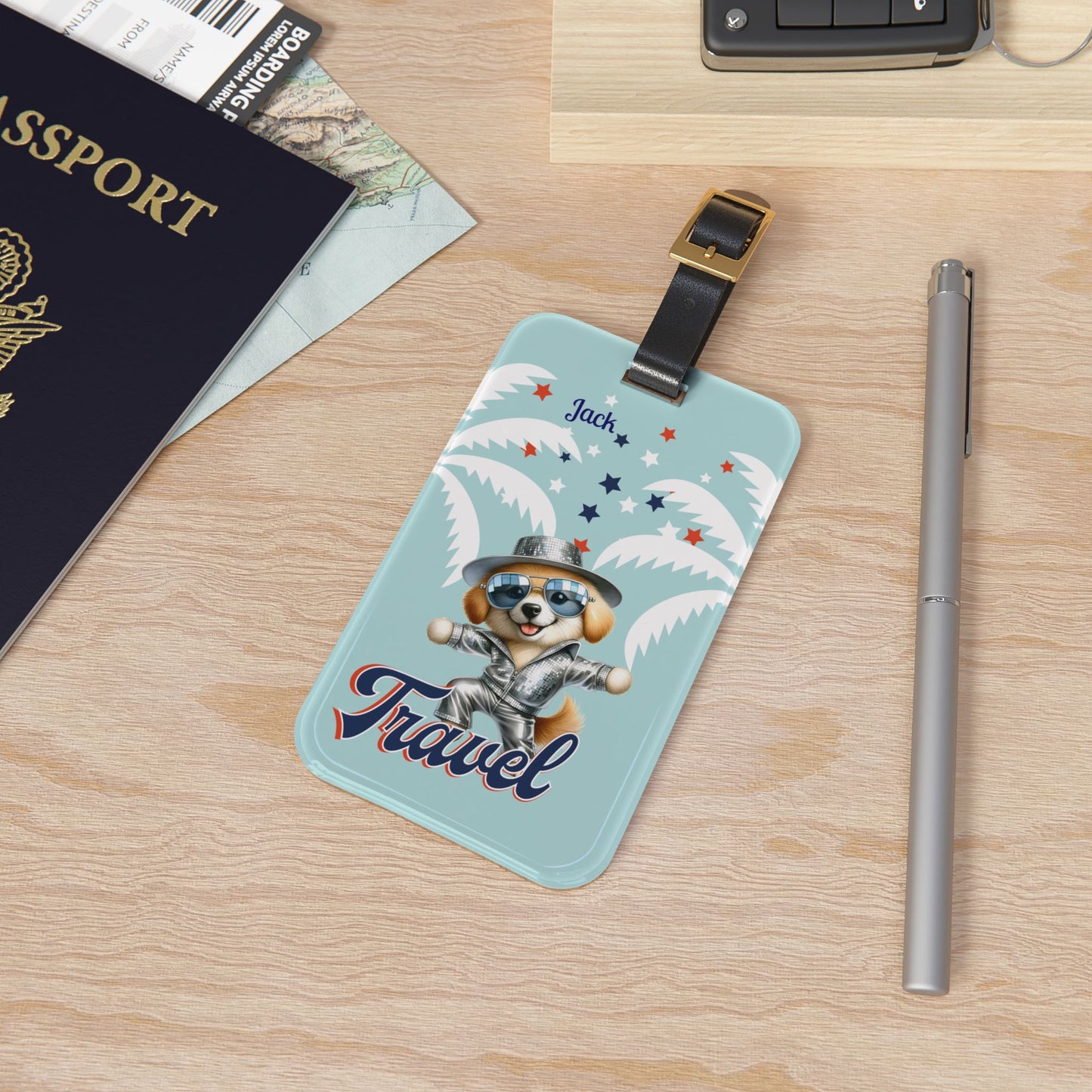 Travel Dog Luggage Tag — Cute Pilot Puppy Bag ID Tag