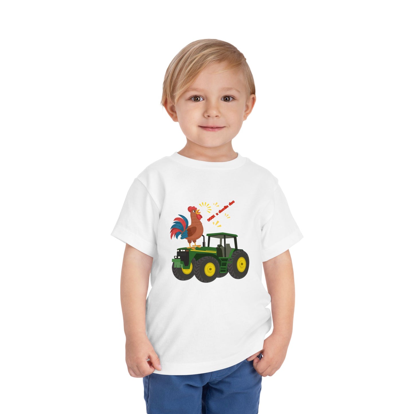 Rooster & Tractor Toddler Tee - Farm Animal Shirt, Cute Toddler Outfit, Birthday Gift, Kids Apparel, Farm Themed Clothing
