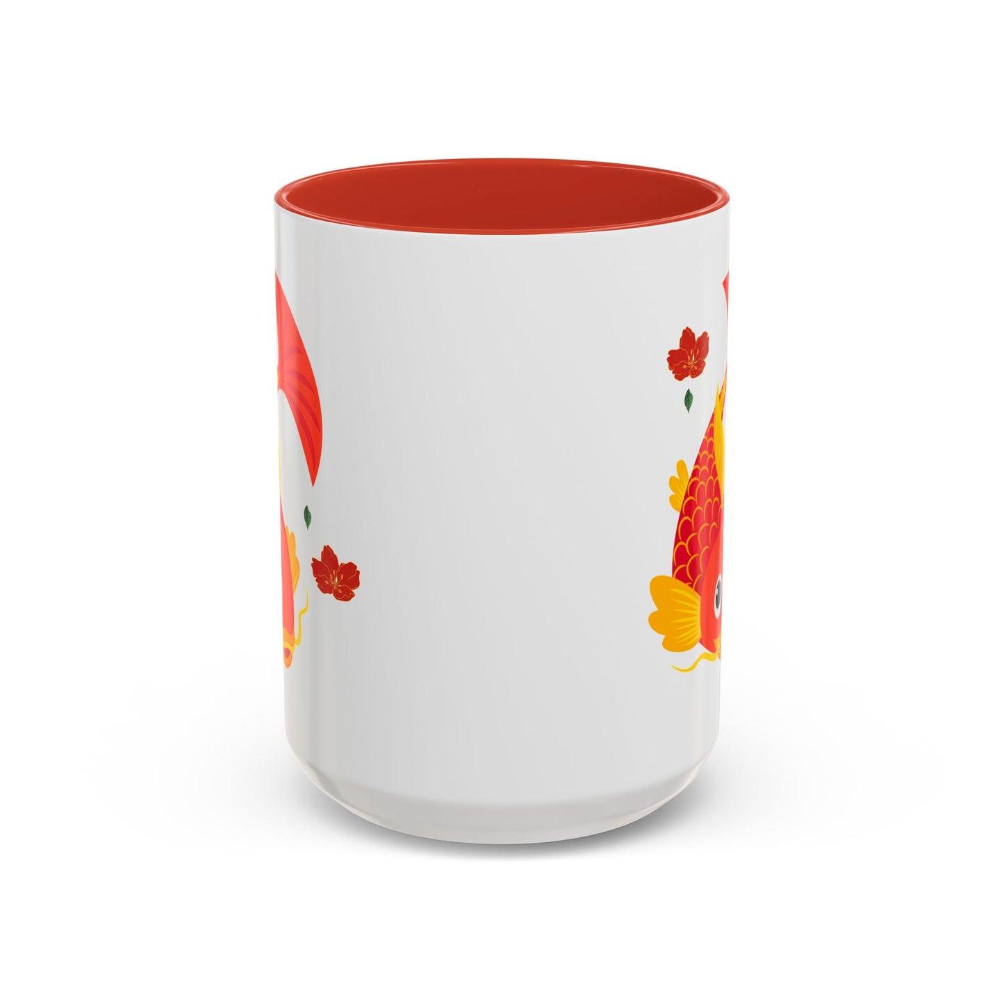 Goldfish with flowing fins and red blossoms Coffee Mug
