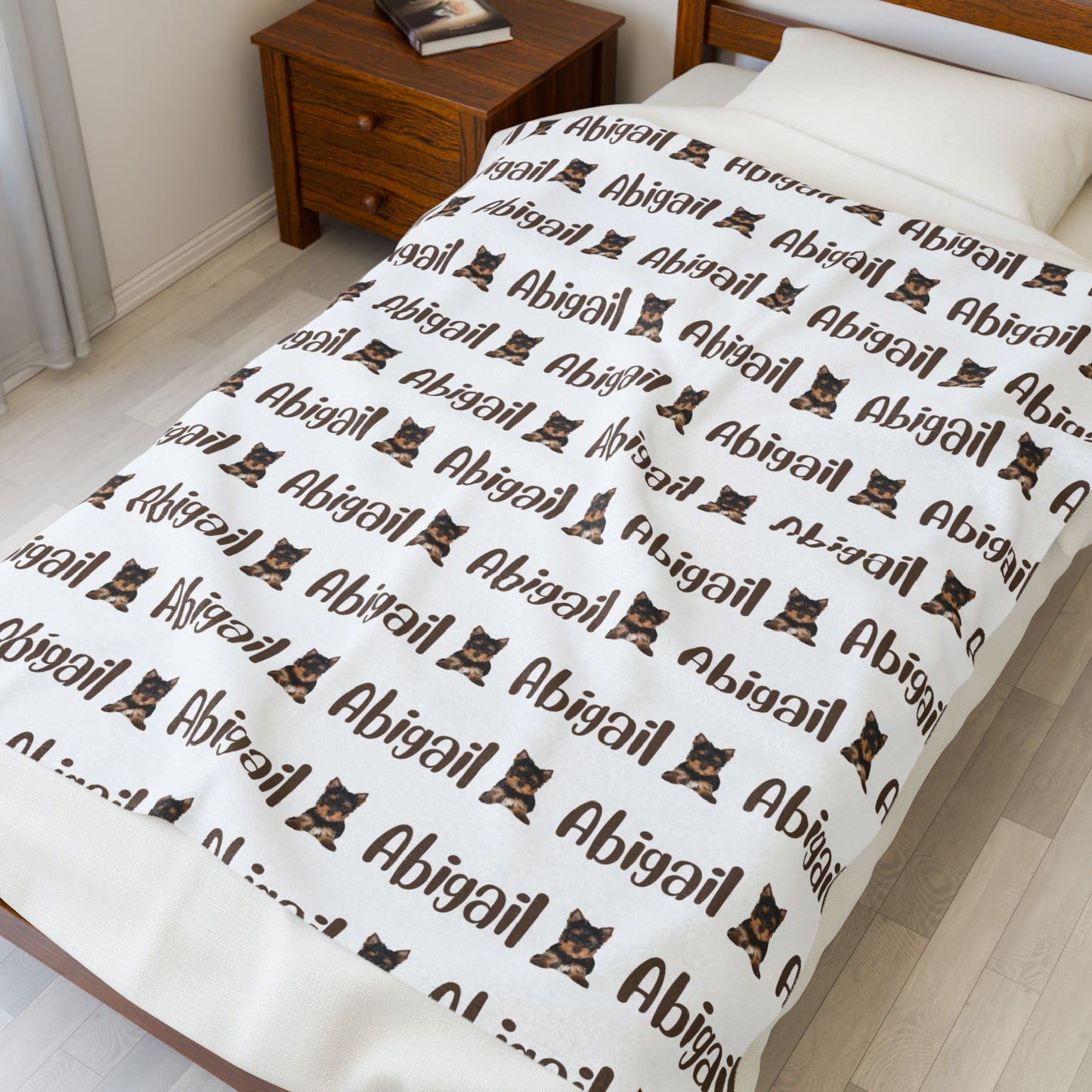Personalized Velveteen Plush Blanket with Custom Name, Cozy Throw for Kids, Birthday Gift, Nursery Decor, Holiday Comfort