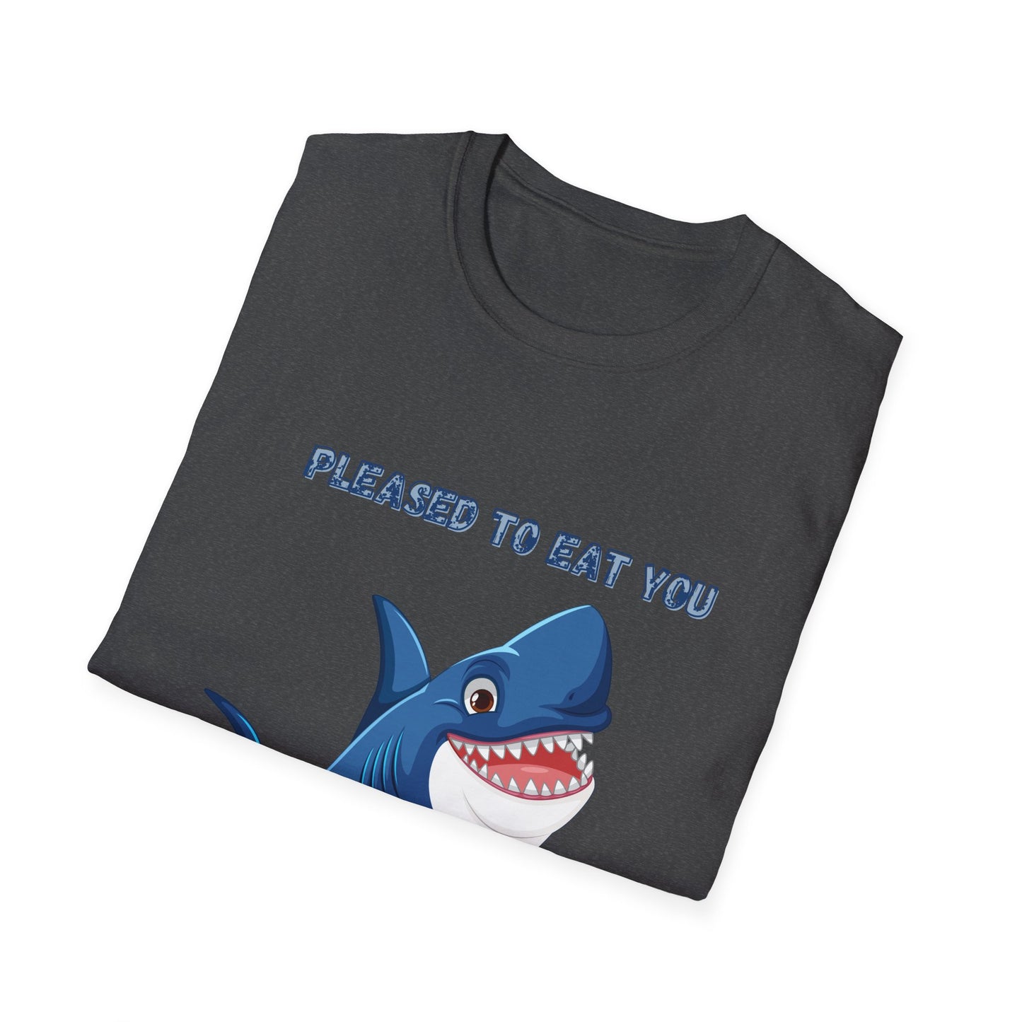 Cute Shark Pleased to Eat You T-Shirt, Fun Gift for Ocean Lovers, Humorous Summer Apparel, Shark Week Party Shirt, Unisex Casual Tee