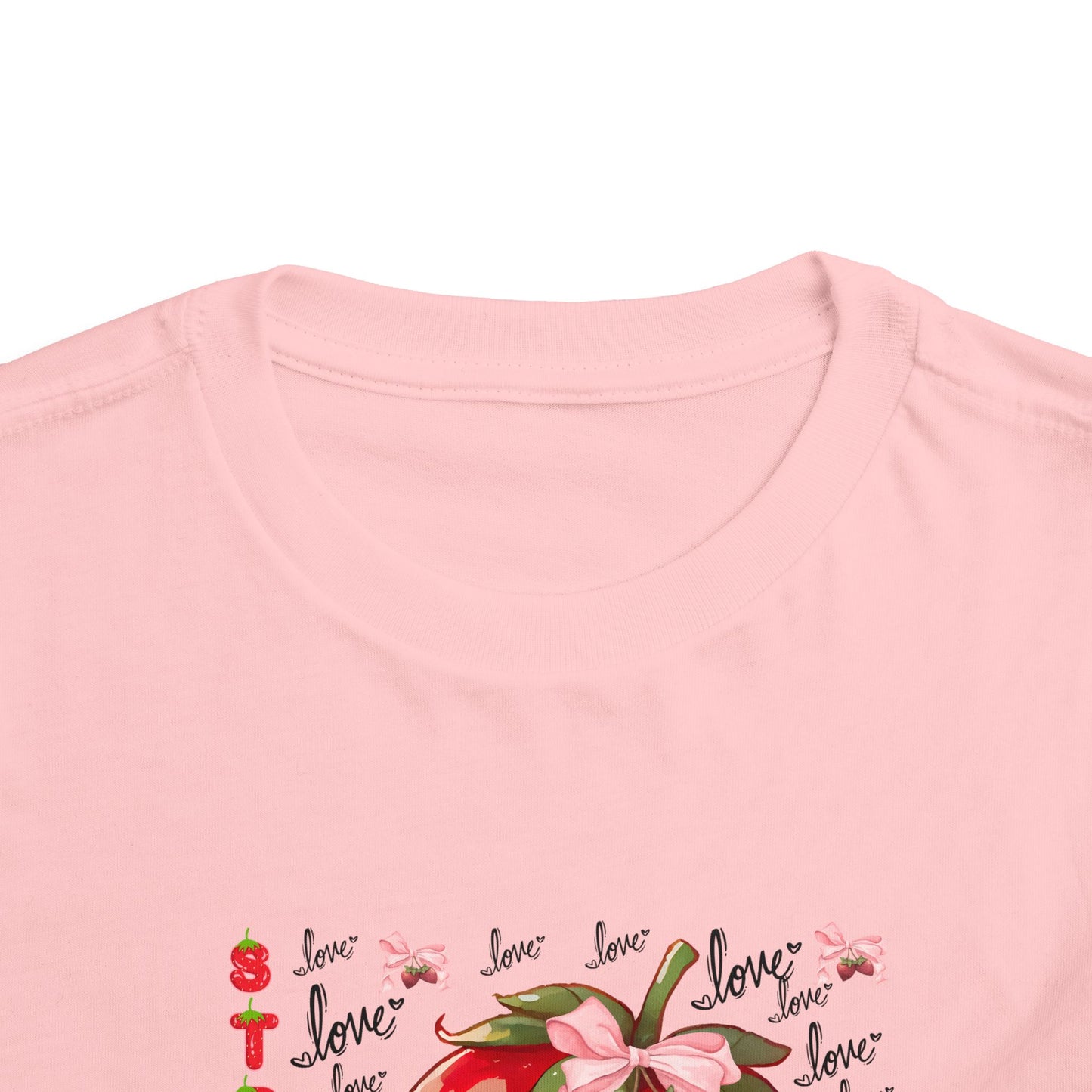Cute Strawberry Love Toddler Tee, Baby Summer Shirt, Kids Gift, Fruit Graphic Tee, Toddler Outfit, Birthday Gift